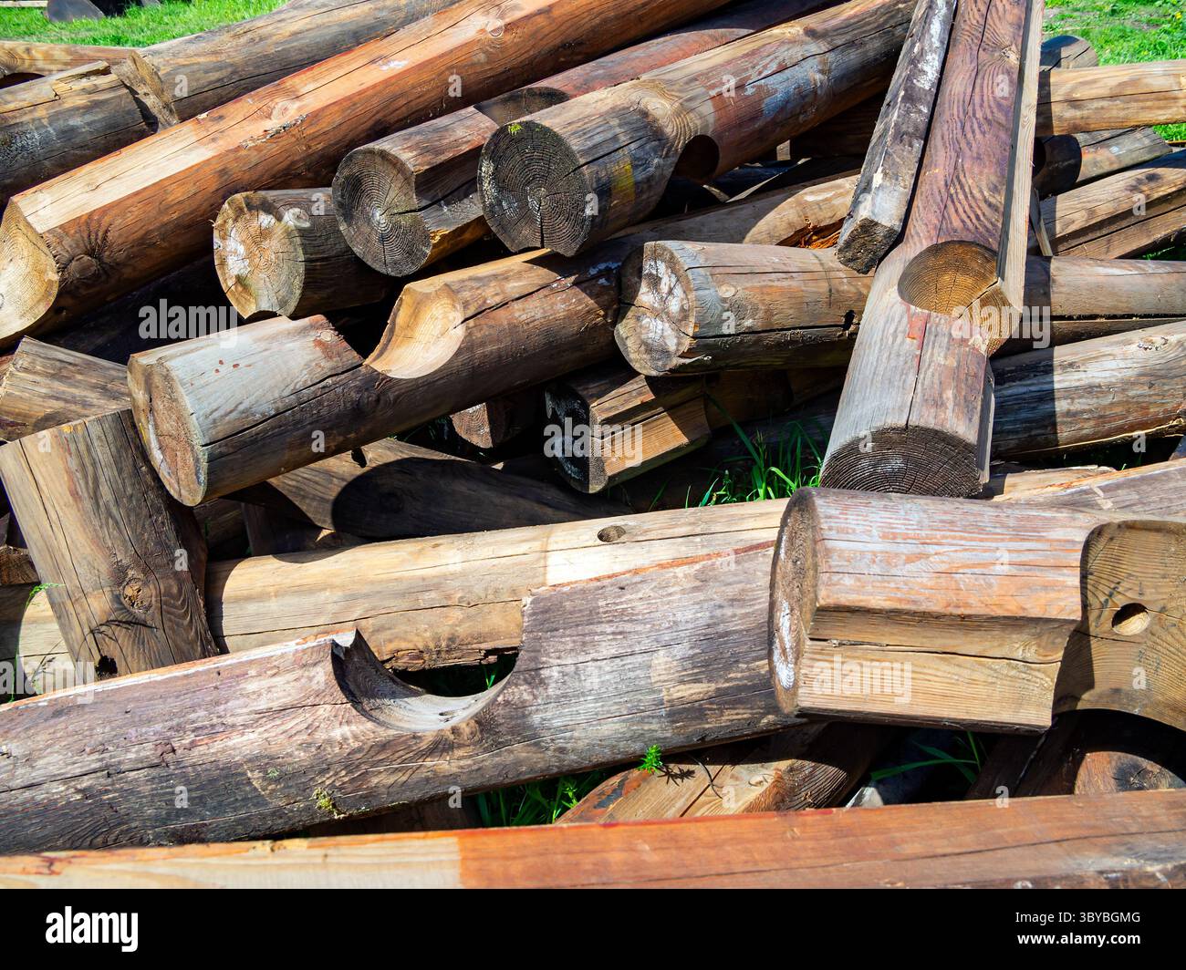 Reste eines alten Gebäudes anmelden Stockfoto
