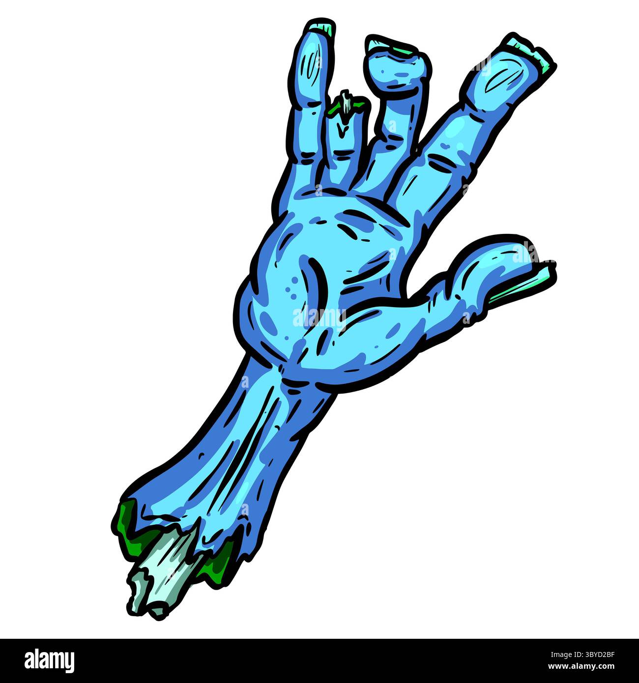Cartoon Zombie Untote Rotten Hand Erstellen einer Symbolillustration Stockfoto