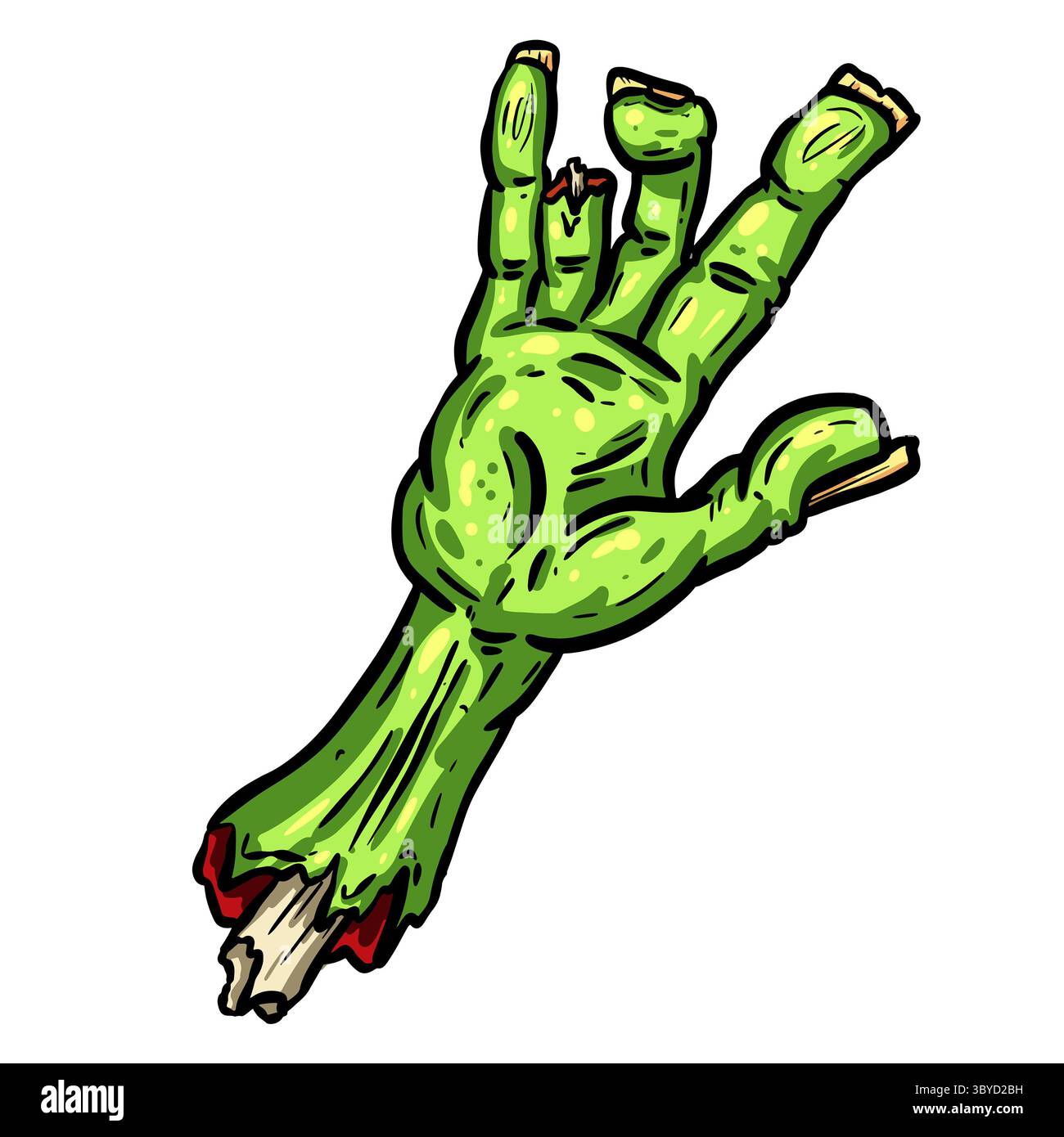 Cartoon Zombie Untote Rotten Hand Erstellen einer Symbolillustration Stockfoto