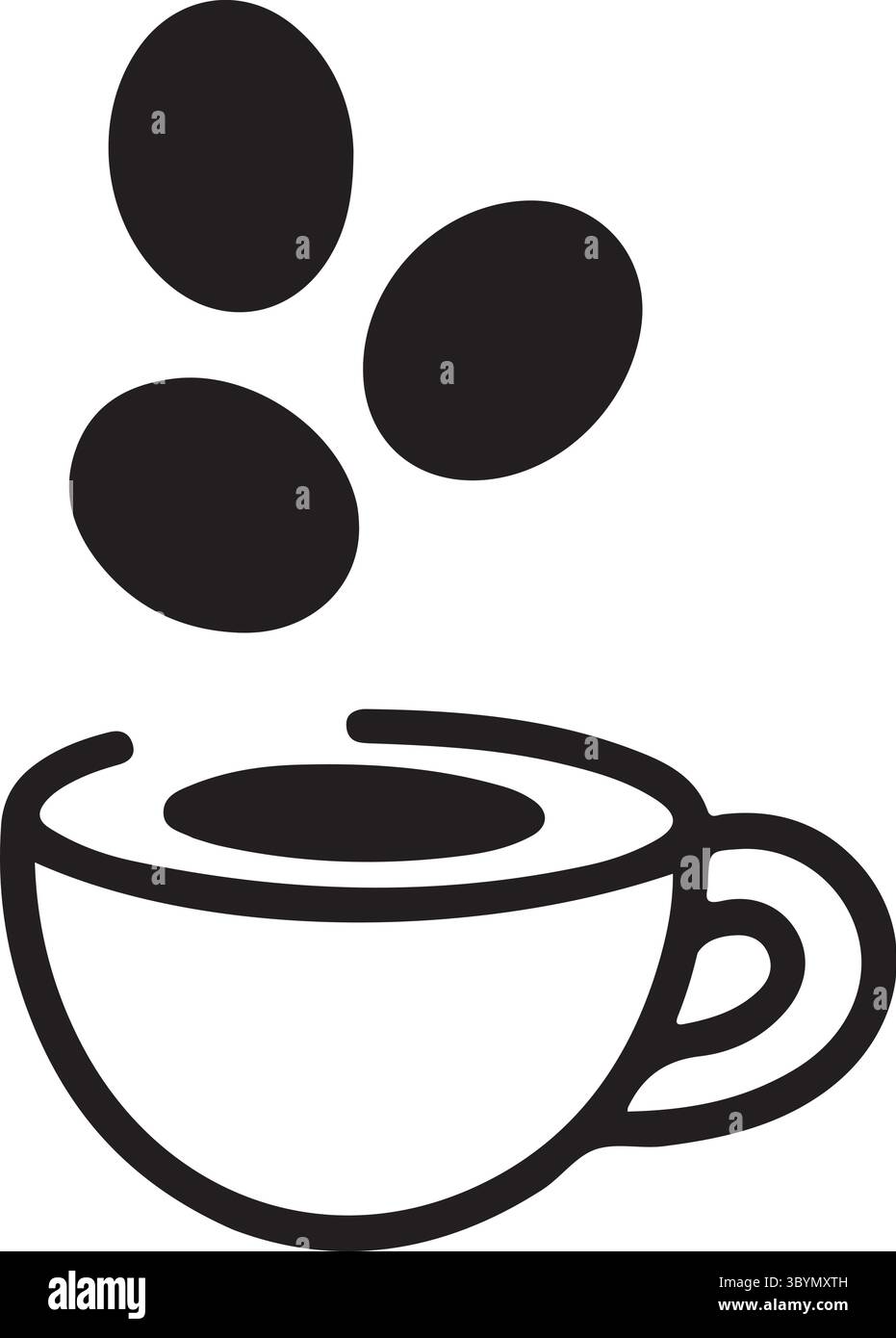 Eine Kaffeetasse mit minimalistischem Logo Stock Vektor