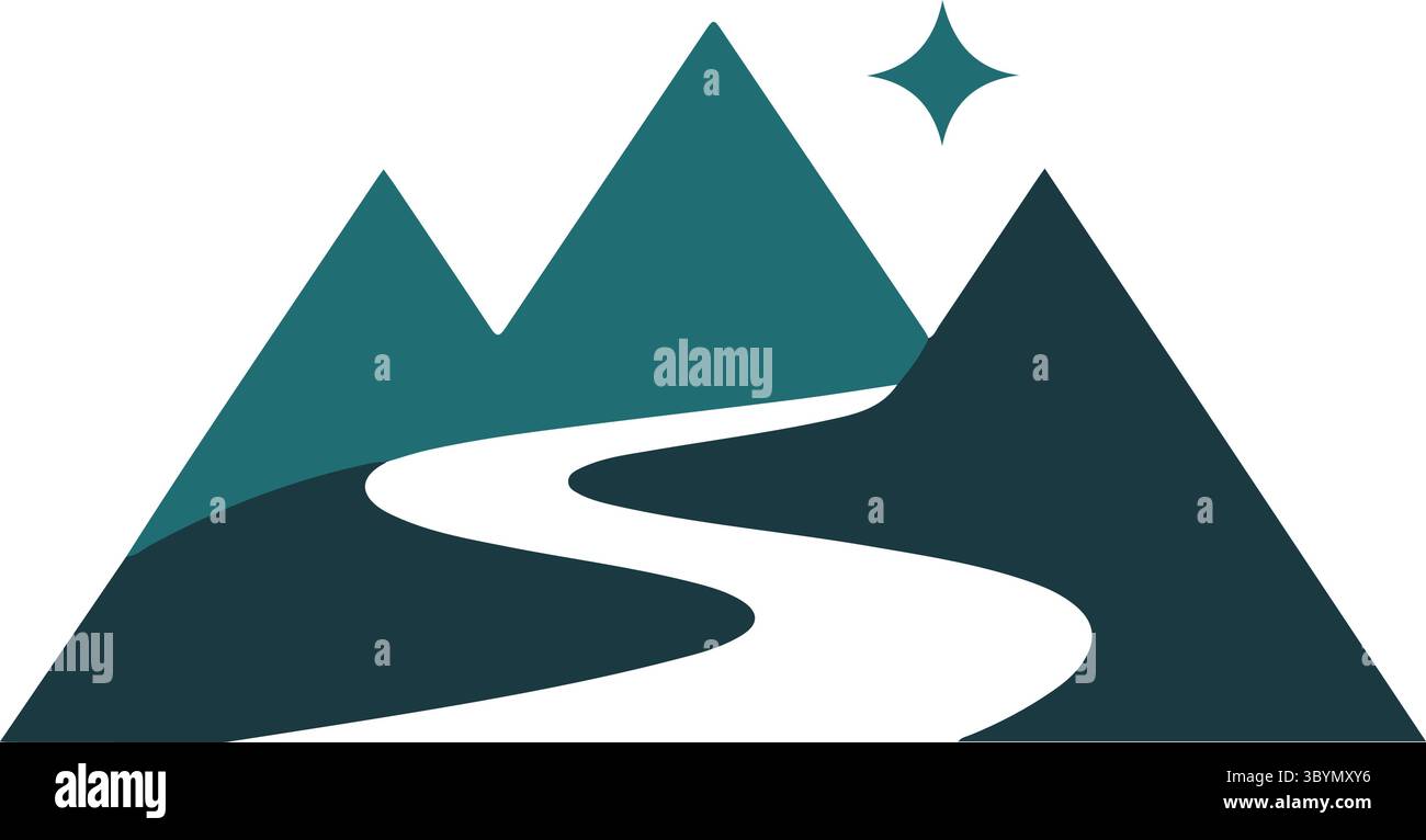 Ein minimalistischer Berg mit Logo Stock Vektor