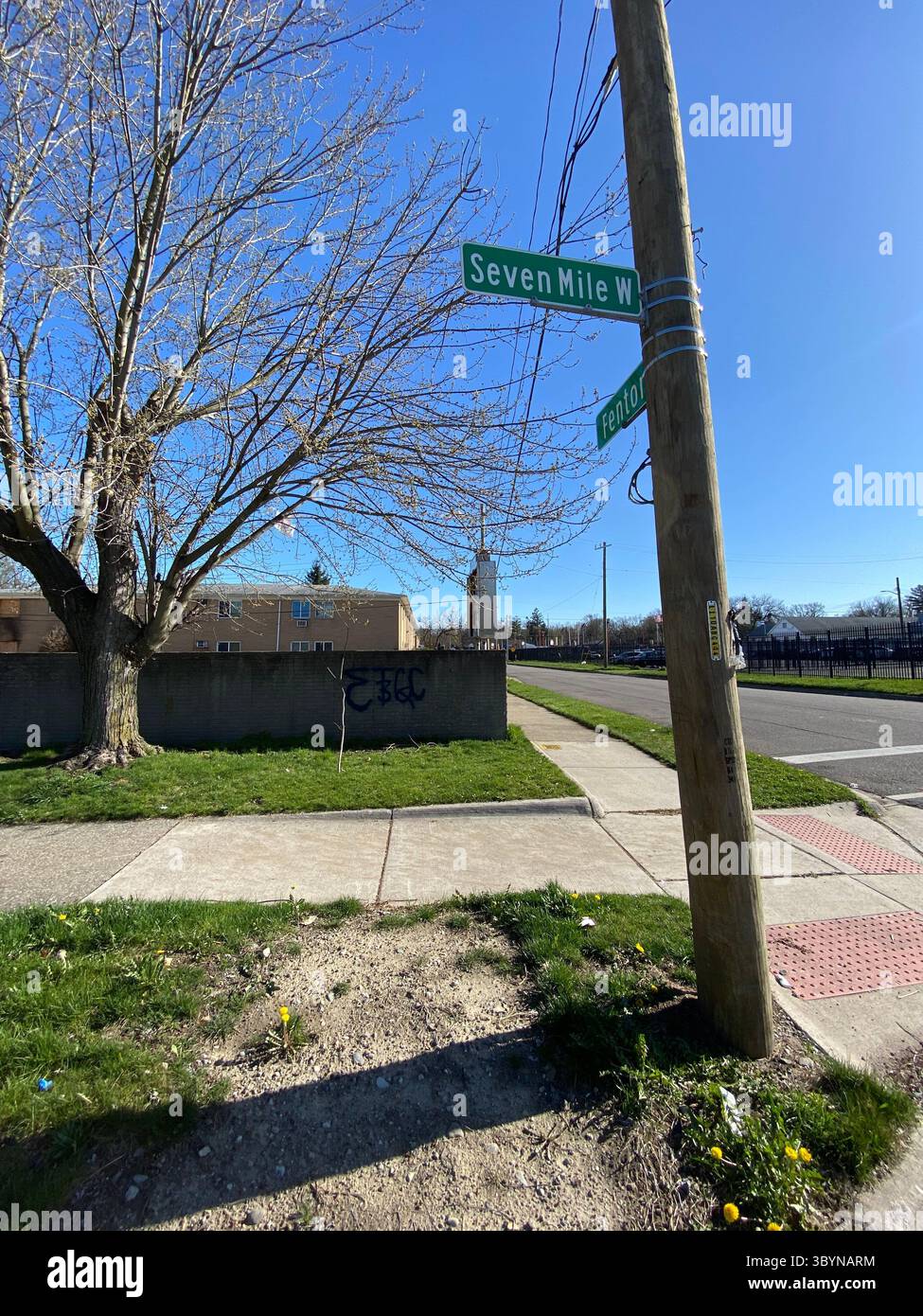 5PN ist eine Detroit Street Gang-Allianz aus kleineren Crip Cliquen und Tag Crews im Jahr 48219 (Five Points), darunter W7M, ScoreGang, ETGC und weitere. Stockfoto