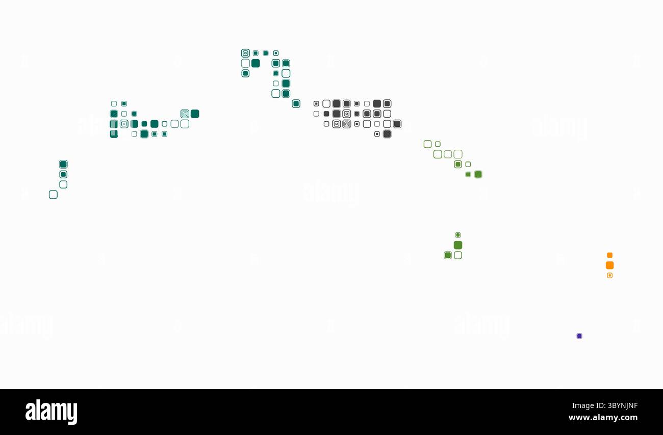 Turks- und Caicosinseln, Form des Landes, aus farbigen Zellen gebaut. Digitale Karte der Turks- und Caicosinseln auf weißem Hintergrund. Stock Vektor