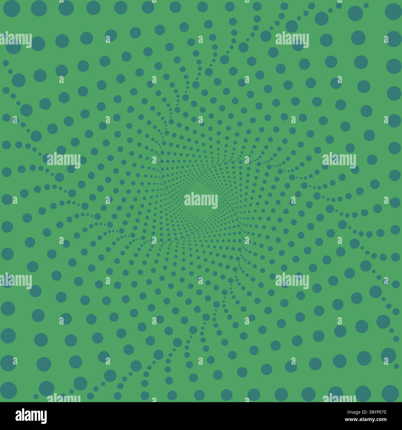 Abstrakter grüner Hintergrund mit Rasterpunkten. Einfarbiges Schleifmuster mit Punkt. Vektor Moderne optische Kunst Textur für Poster, Websites, Visitenkarten Stock Vektor