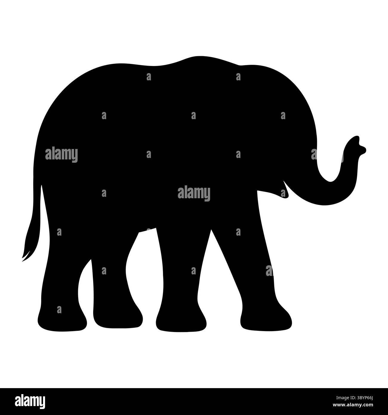 Silhouette eines Elefanten im Stehen 2 Stock Vektor