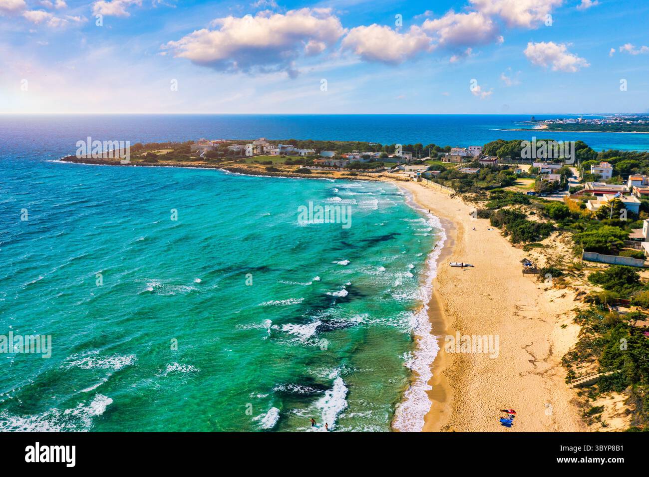 Punta Prosciutto ist ein wunderbarer Strand an der Küste von Salento, Teil der Gemeinde Porto Cesareo, Region Apulien, Süditalien. Punta Prosciutto in Apu Stockfoto
