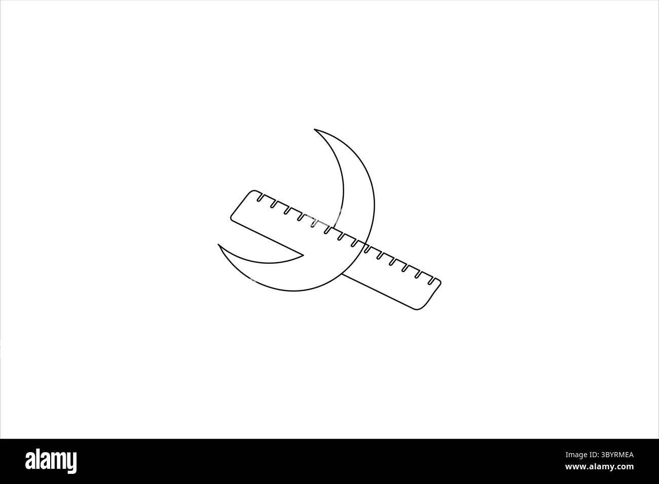 Eine Linie Zeichnung eines Lineals minimalistisch eine Linie Zeichnung eines Lineals minimalistischer Stil Vektor Illustration Stil Vektor Illustration Stil Vektor Illustration Stock Vektor