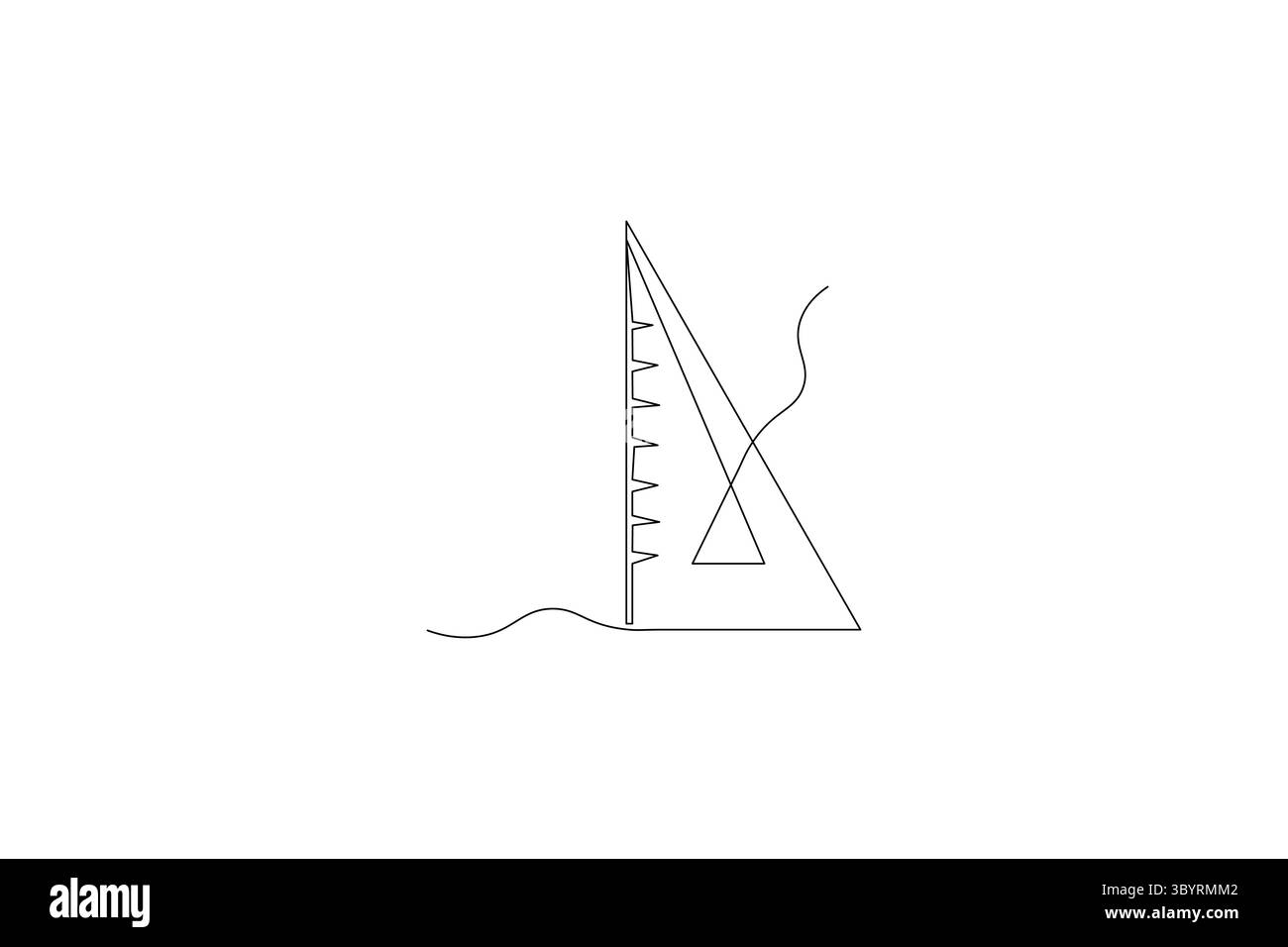 Eine Linie Zeichnung eines Lineals minimalistisch eine Linie Zeichnung eines Lineals minimalistischer Stil Vektor Illustration Stil Vektor Illustration Stil Vektor Illustration Stock Vektor