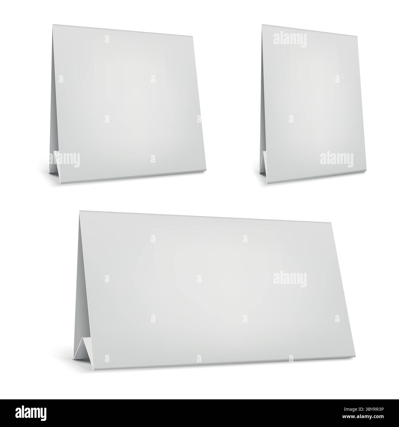 Leere Schreibtischkalender Vektorillustration isoliert auf weiß. Leere weiße Kalendervorlage, Tabellenkalender Mockup für Unternehmen, Büropapiere Stock Vektor