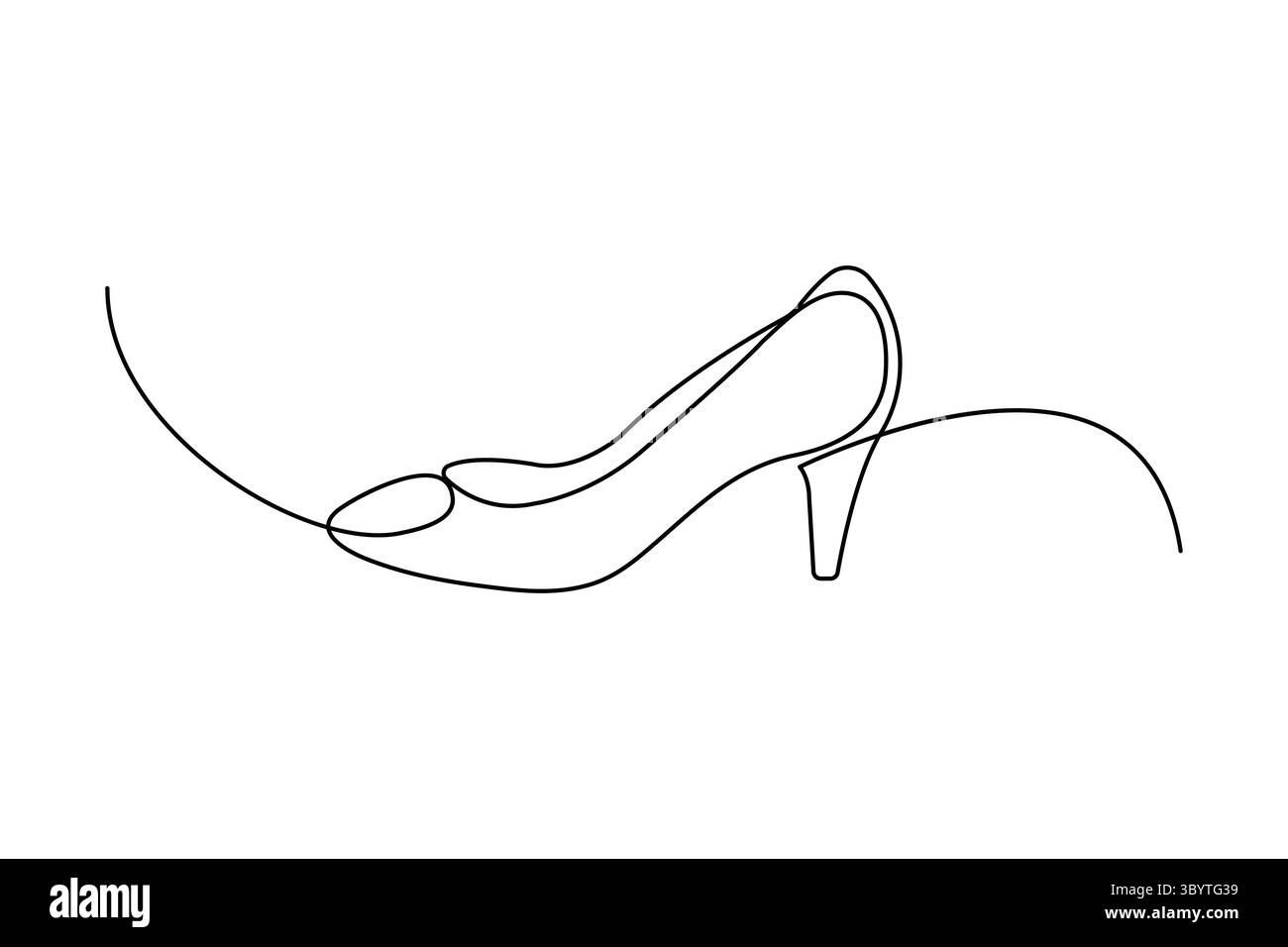 Durchgehende einzeilige Zeichnung des Schuhkonturvektorgrafik-Designs Stock Vektor