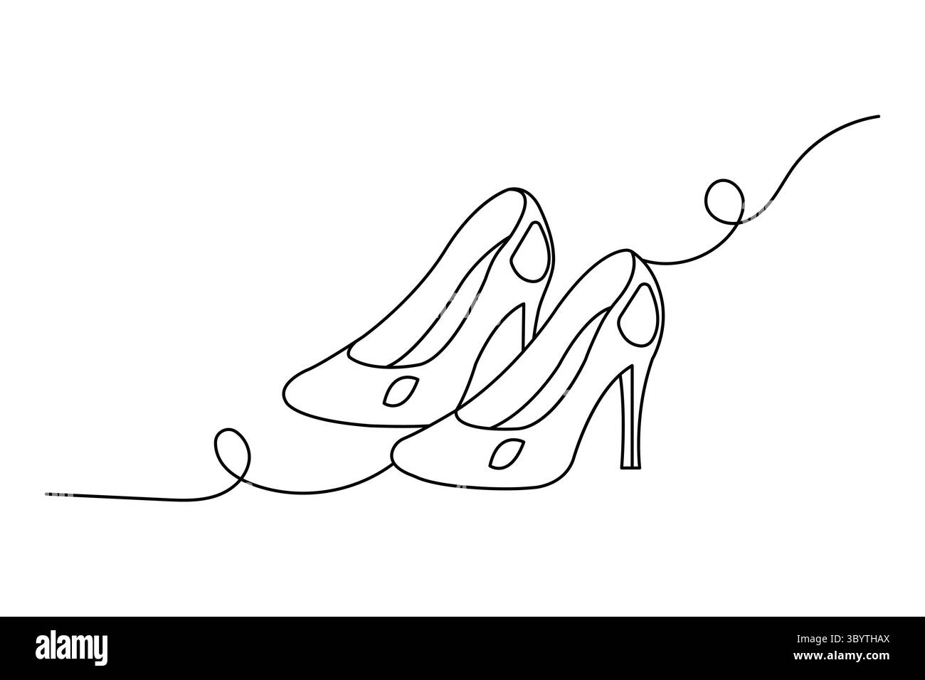 Durchgehende einzeilige Zeichnung des Schuhkonturvektorgrafik-Designs Stock Vektor