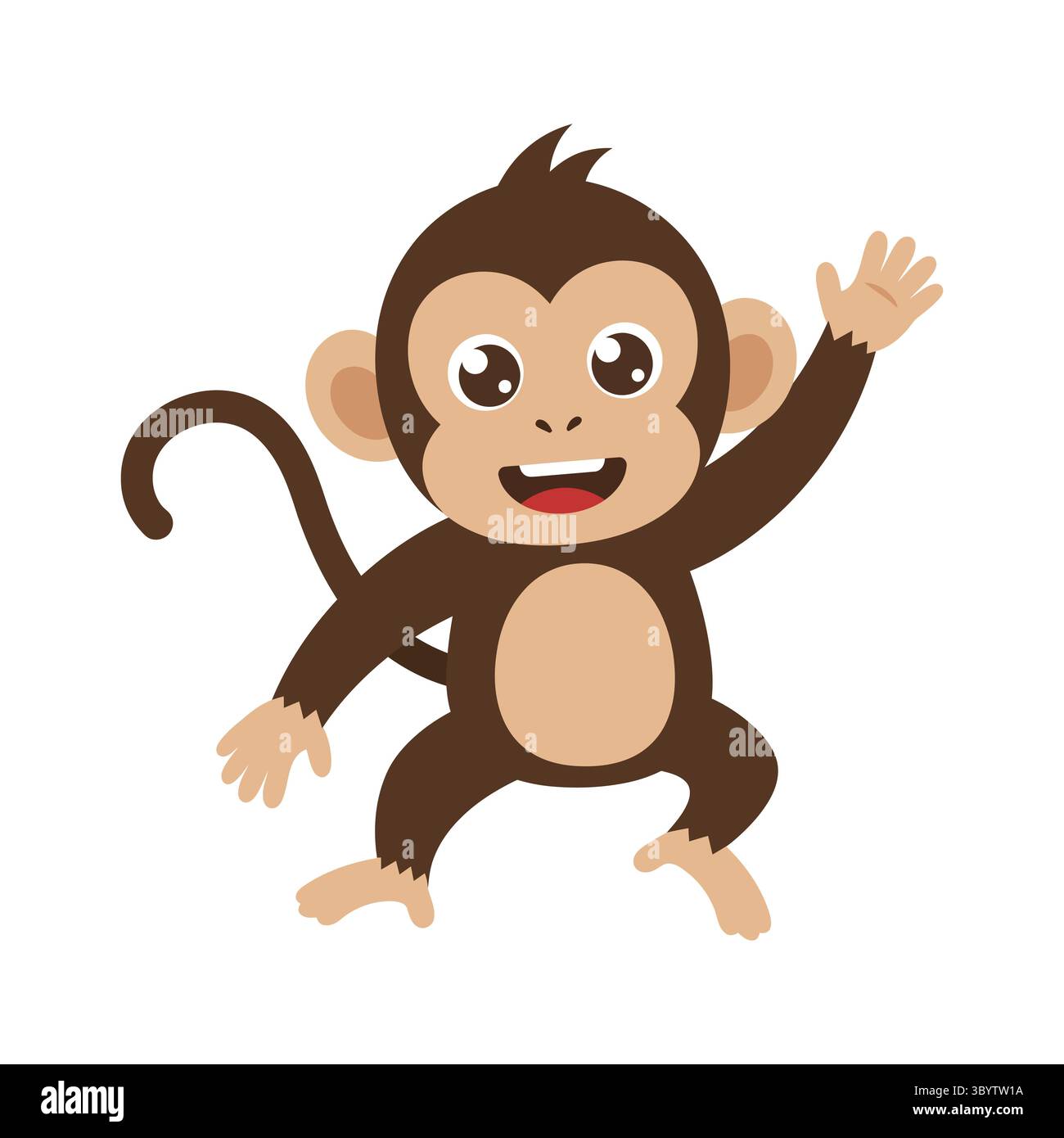 Süße Junge Schimpanse, Glückliche Illustration Stock Vektor