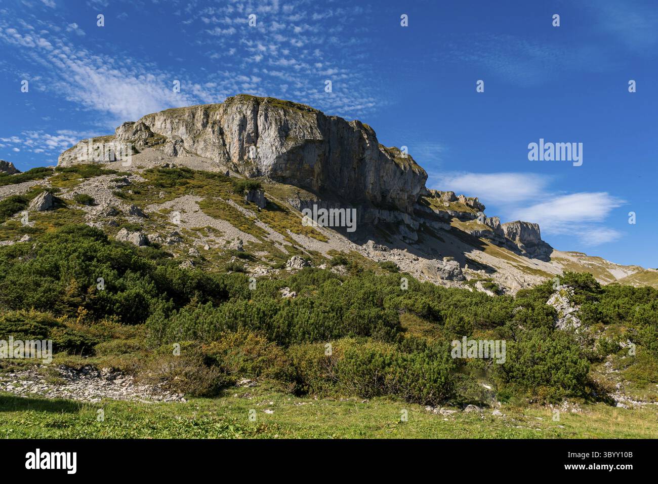 Fantastische Herbstbergtour auf dem Hohen Ifen in den Kleinwalsertaler Allgauer Alpen Stockfoto