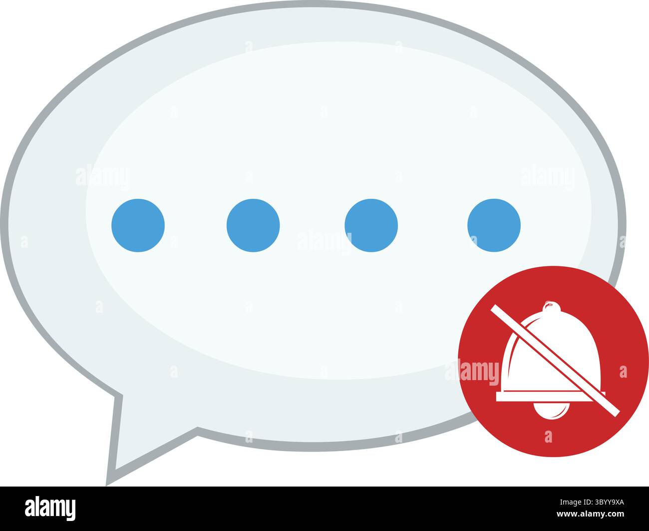 Vektor-Illustration Sprechblase und Glockenkreuz, im Konzept Symbol stummschalten Chat Stock Vektor