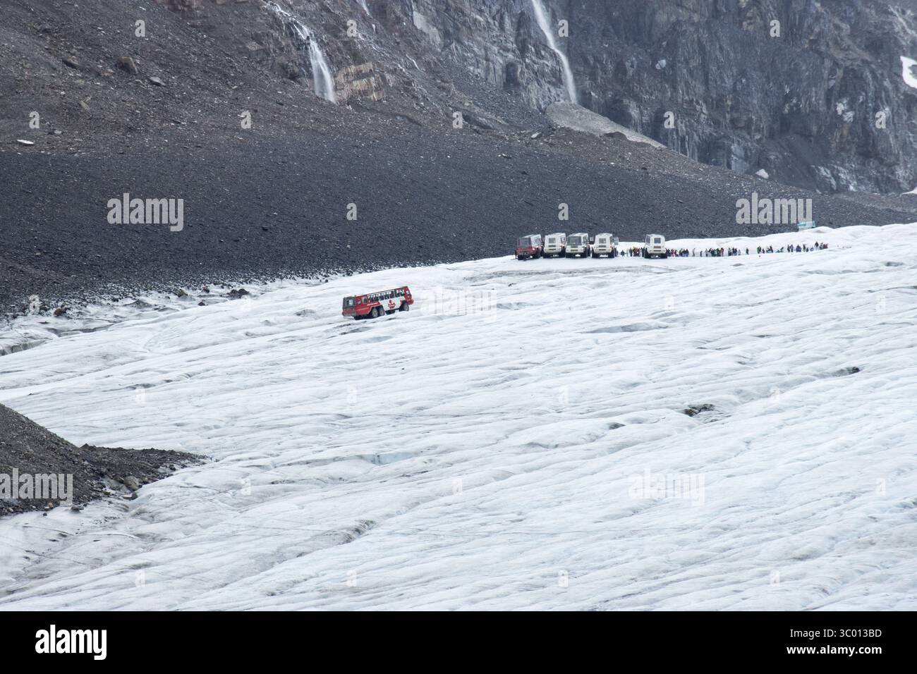 Athabasca Glacier Ice Explorer Schneebus Stockfoto