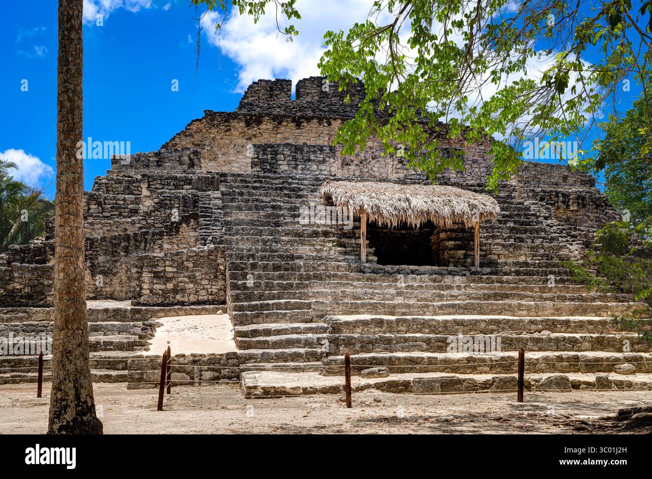 Tempel 24, Maya-Ruinen Von Chacchoben. Ca. 300-360AD. Costa Maya, Mexiko Stockfoto