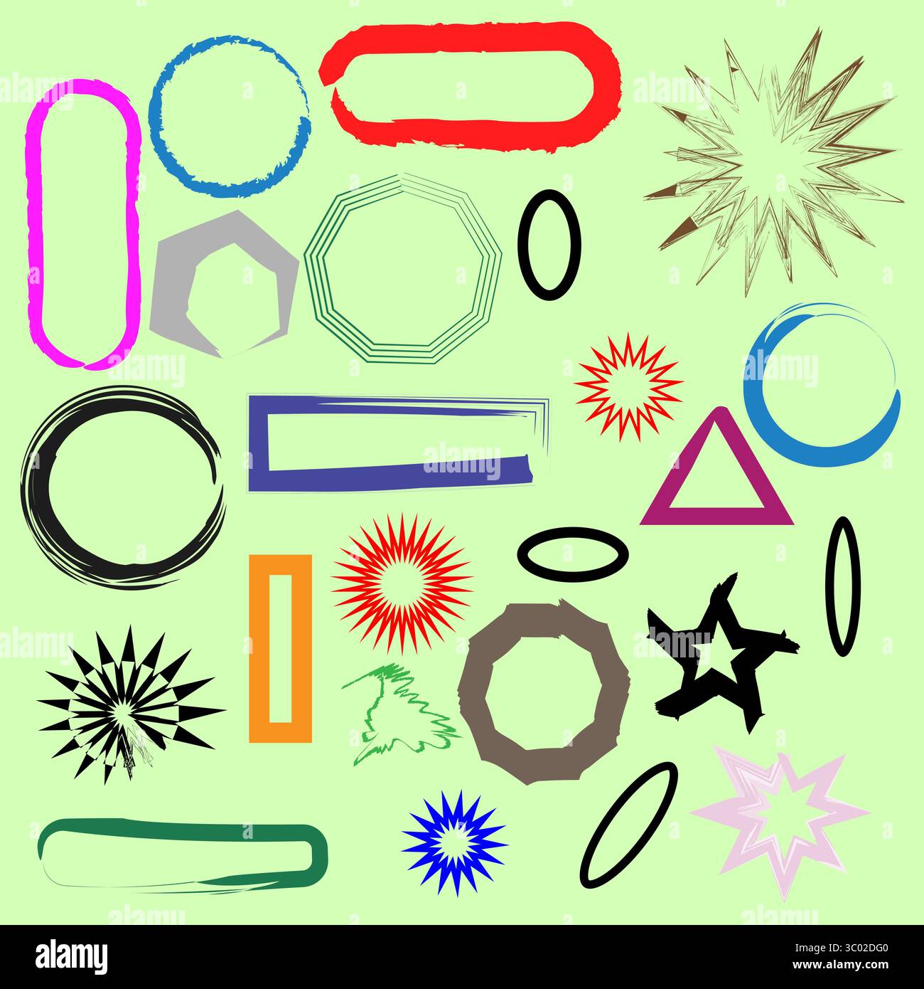 Kollektion abstrakter Formen. Geometrisches Formularmuster. Künstlerische Elemente Vektor. Illustration kreatives Design. Stock Vektor