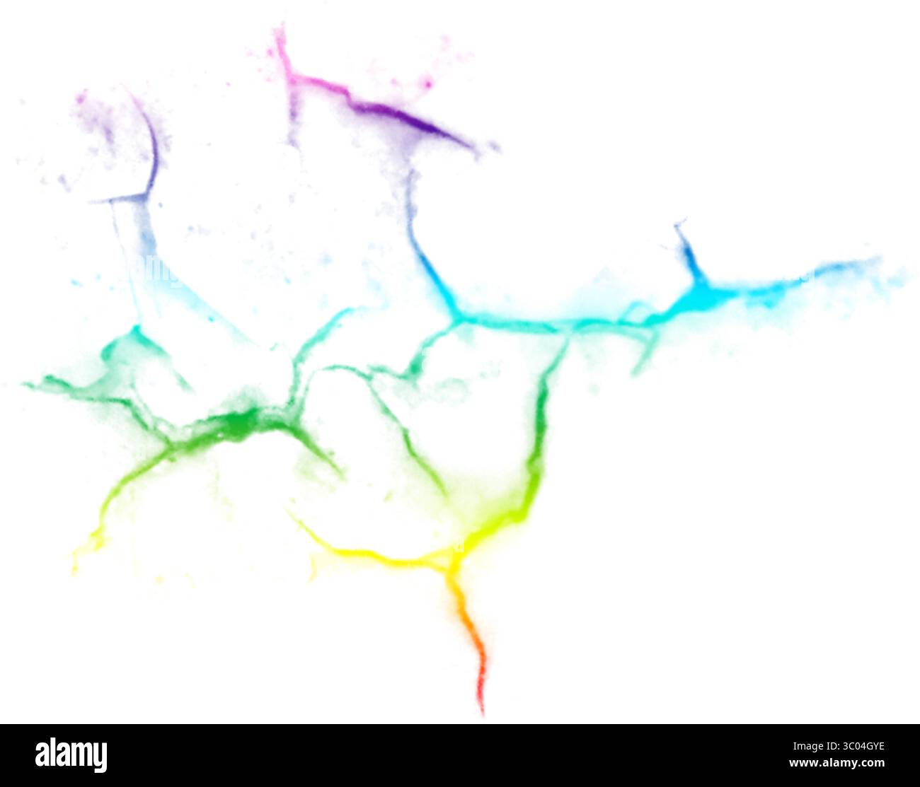 Ein detailliertes mikroskopisches Bild, das das komplizierte Netzwerk roter verzweigter Blutgefäße in einem blassen, strukturierten biologischen Gewebe zeigt. Stock Vektor