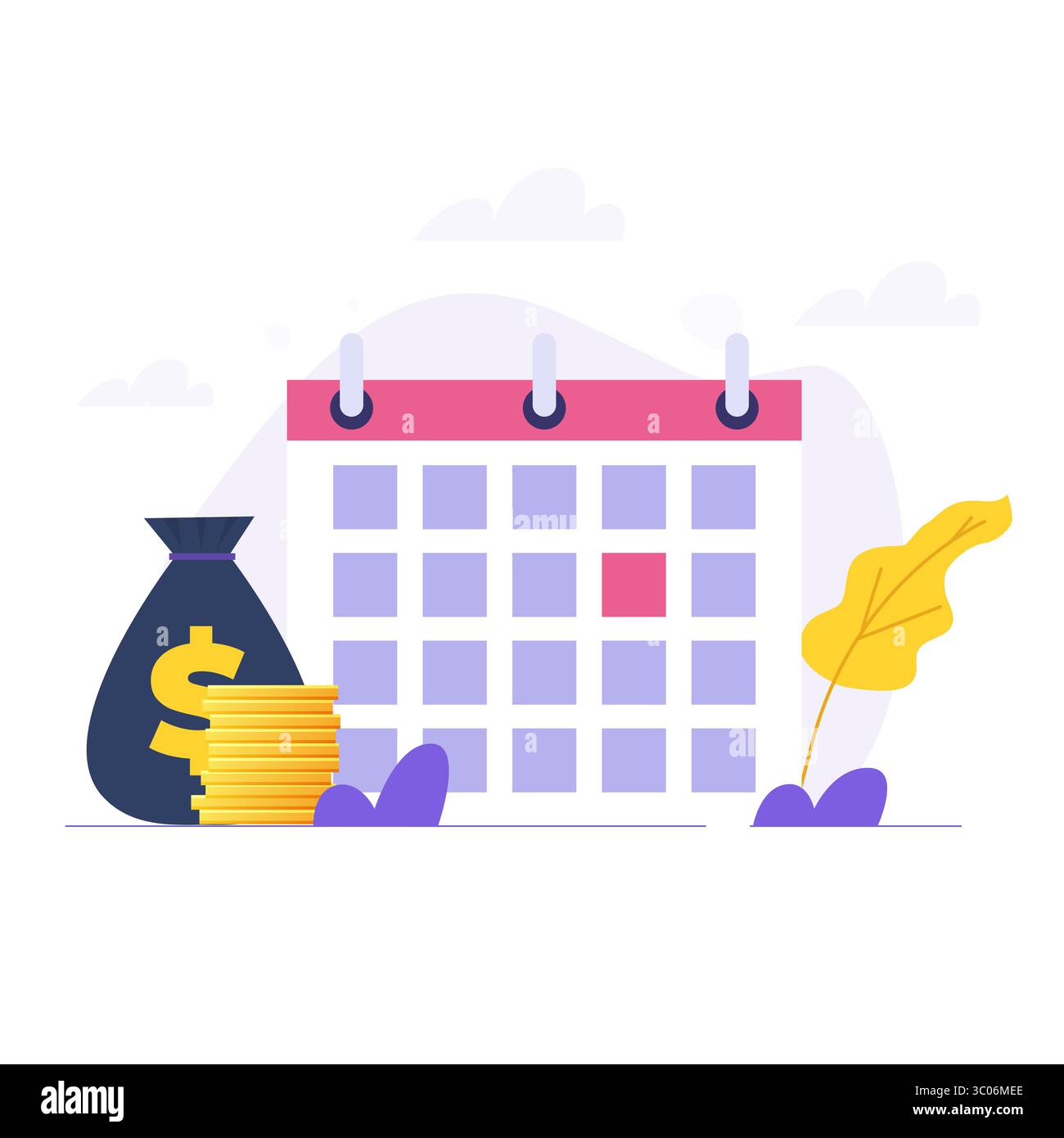 Symbol für Abonnementzahlung, Symbol für automatische Verlängerung des monatlichen Abonnements. Vektorabbildung. Stock Vektor