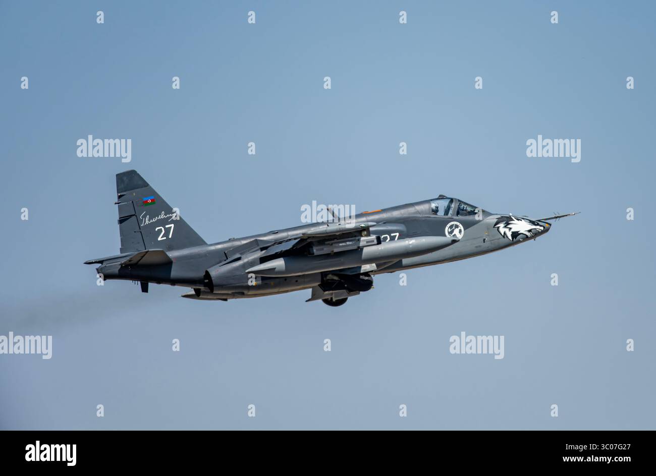 Die Übungen des Anatolischen Adlers 2023 werden in Konya fortgesetzt, zwei Sukhoi SU-25 der aserbaidschanischen Luftwaffe Konya Turkije Konya 07 01 2023 Stockfoto