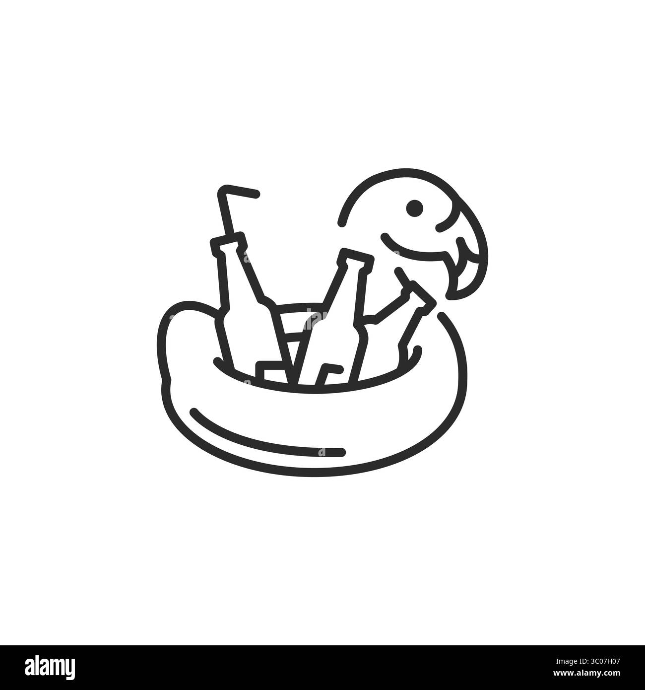 Flamingo Getränkehalter Symbol Stock Vektor