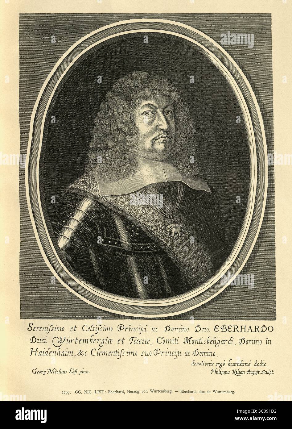 Eberhard III., Herzog von Württemberg, Kunst des 17. Jahrhunderts, Vintage-Illustration Stockfoto