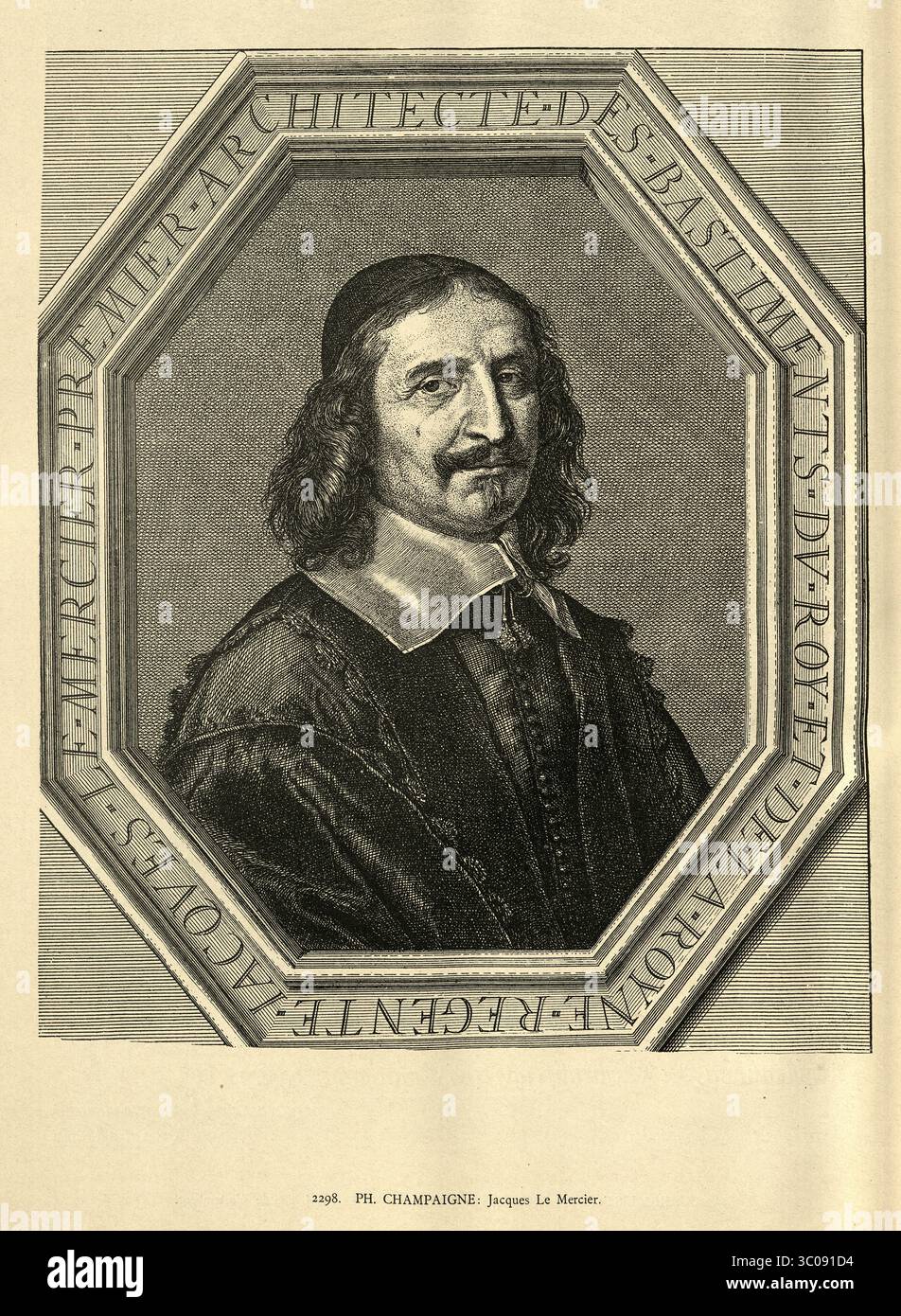 Jacques Lemercier (ca. 1585 bis 1654) war ein französischer Architekt und Ingenieur, Kunst des 17. Jahrhunderts, Vintage Illustration Stockfoto