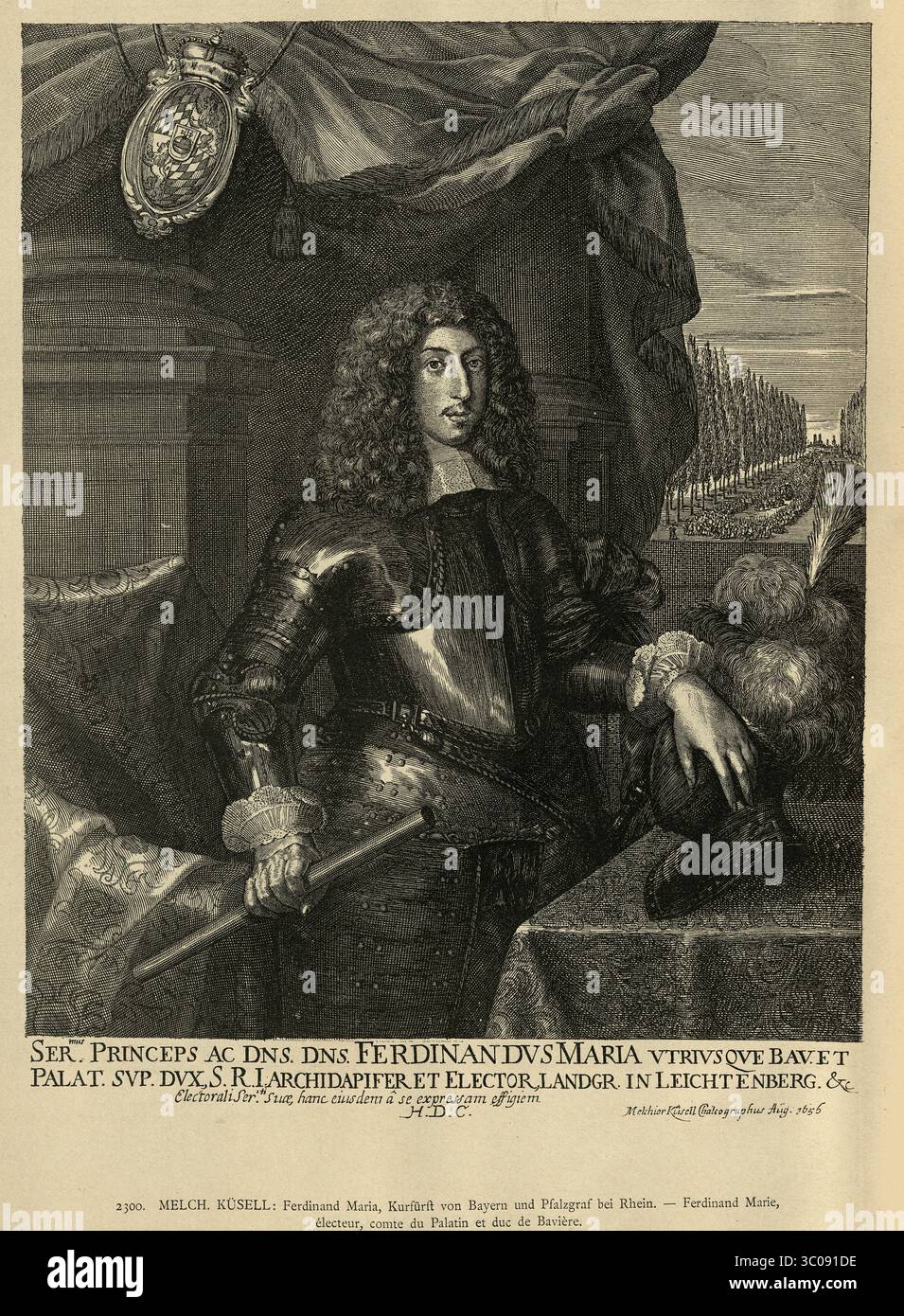 Ferdinand Maria war Wittelsbacher Herrscher über Bayern und Kurfürst des Heiligen Römischen Reiches von 1651 bis 1679., Kunst des 17. Jahrhunderts, Vintage Illustration Stockfoto