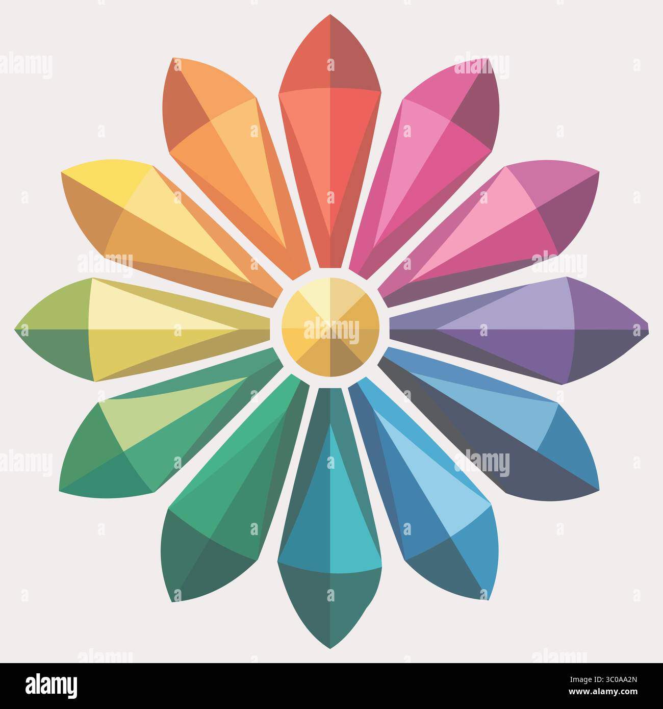 „Lebendiges Geometrisches Blumendesign“ Stock Vektor