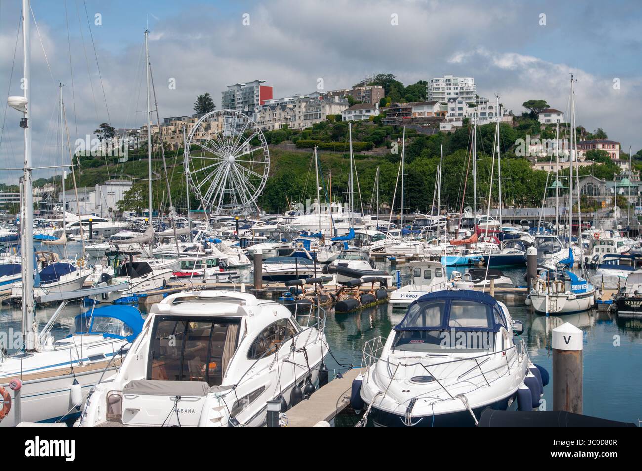 Torquay Marina and Ferris Wheel, Torquay, Devon, England, Großbritannien Stockfoto
