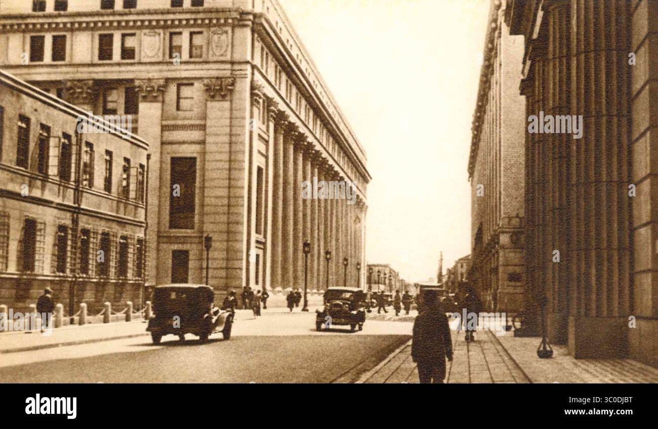 Vintage-Foto von Nihonbashi Muromachi in Tokio, Japan - 1932 Stockfoto
