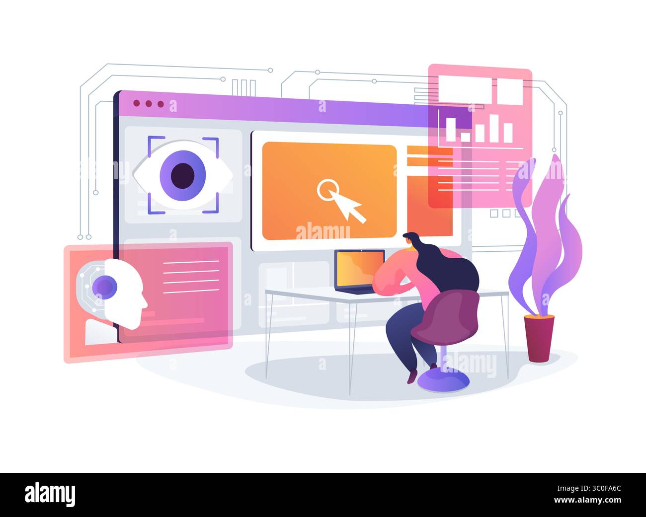 Digital Focus Enhancing Tools abstrakte Konzeptvektorillustration. Stock Vektor