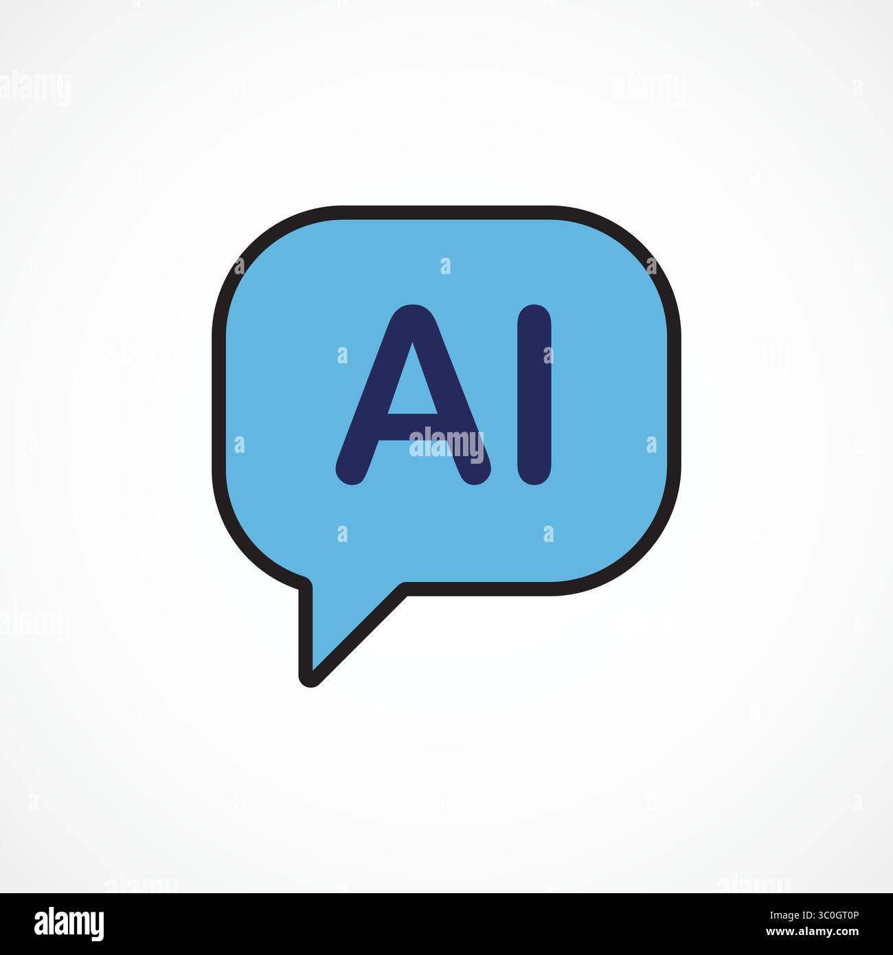Farbsymbol der AI-Sprachblase – Smart Voice Command und NLP-Technologie, Vektorillustration Stock Vektor