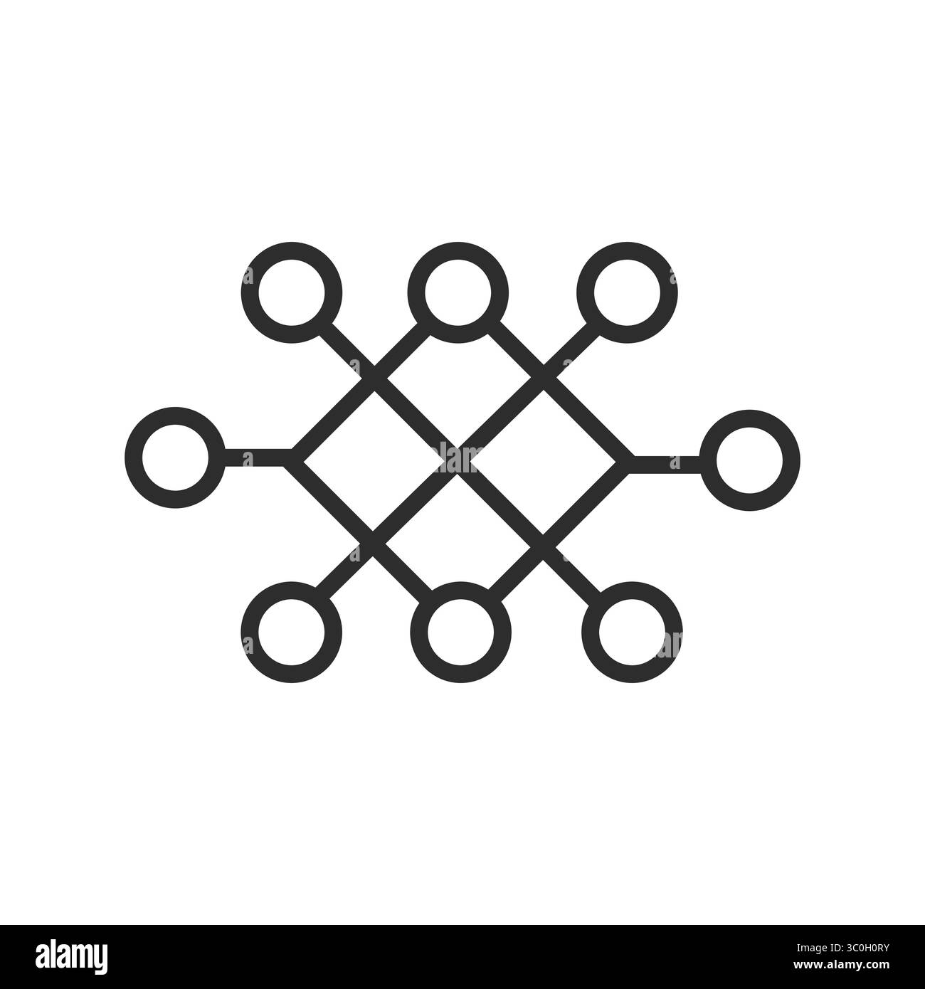 Symbol für maschinelles Lernen – Konzept für KI-Datenverarbeitung und Predictive Analytics, Symbol für neuronales Netzwerk für KI und Data Science Stock Vektor