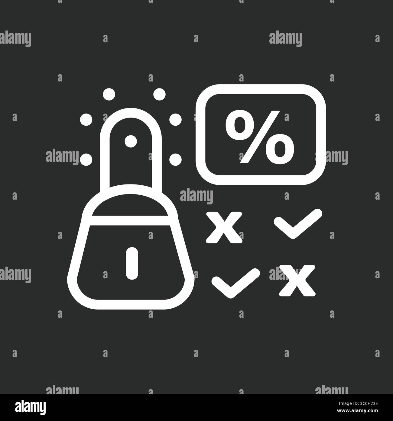 Symbol für die Mustererkennung in Schwarz-weiß-Hintergrund – Symbol für AI-Algorithmus und Datenerkennung, Vektorzeichen. Symbol, Logo-Abbildung. Vektorgrafiken Stock Vektor
