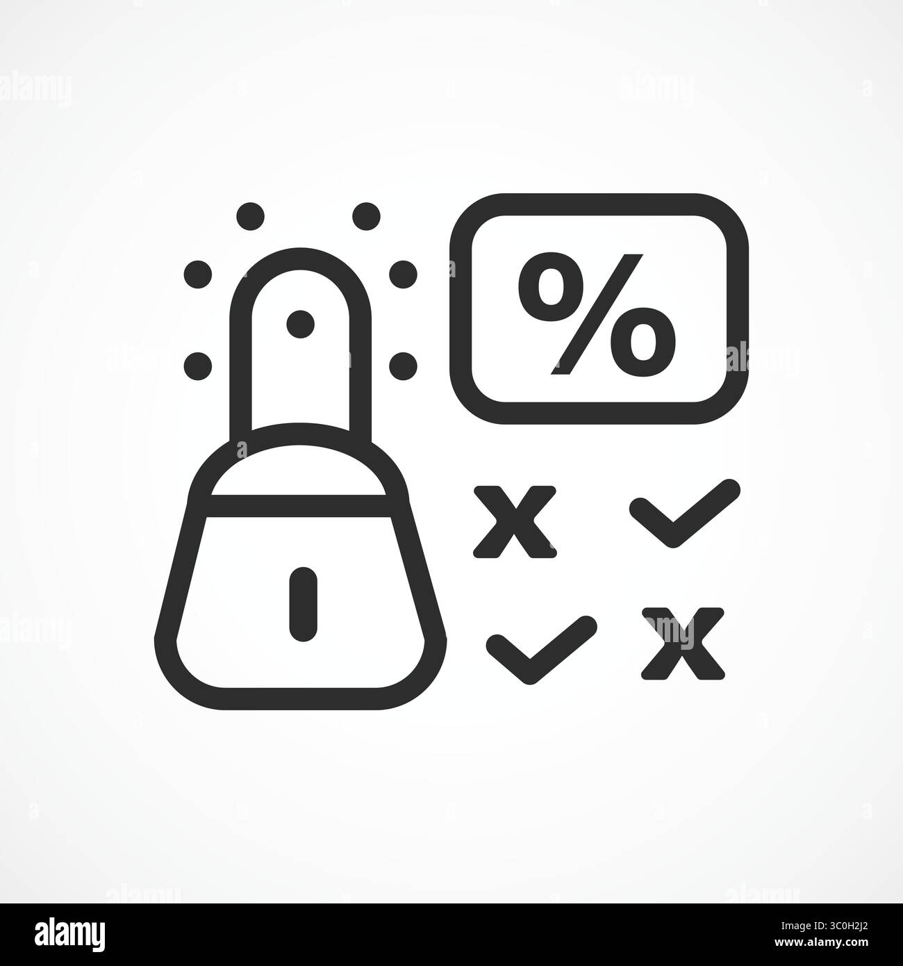 Symbol für die Mustererkennung in weißem Hintergrund – Umrisssymbol für AI-Algorithmus und Datenerkennung, Vektorzeichen. Symbol, Logo-Abbildung. Vektorgrafiken Stock Vektor