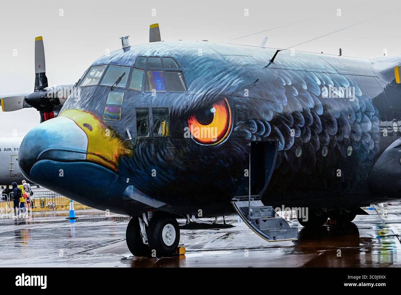 Nose Art of Pakistan Air Force Lockheed C-130E Hercules-New - 6 Squadron 'Antelopes' während des Royal International Air Tattoo bei der RAF Fairford, Gloucestershire, England am Samstag, den 19. Juli 2025. (Foto: Jon Hobley | MI News) Credit: MI News & Sport /Alamy Live News Stockfoto