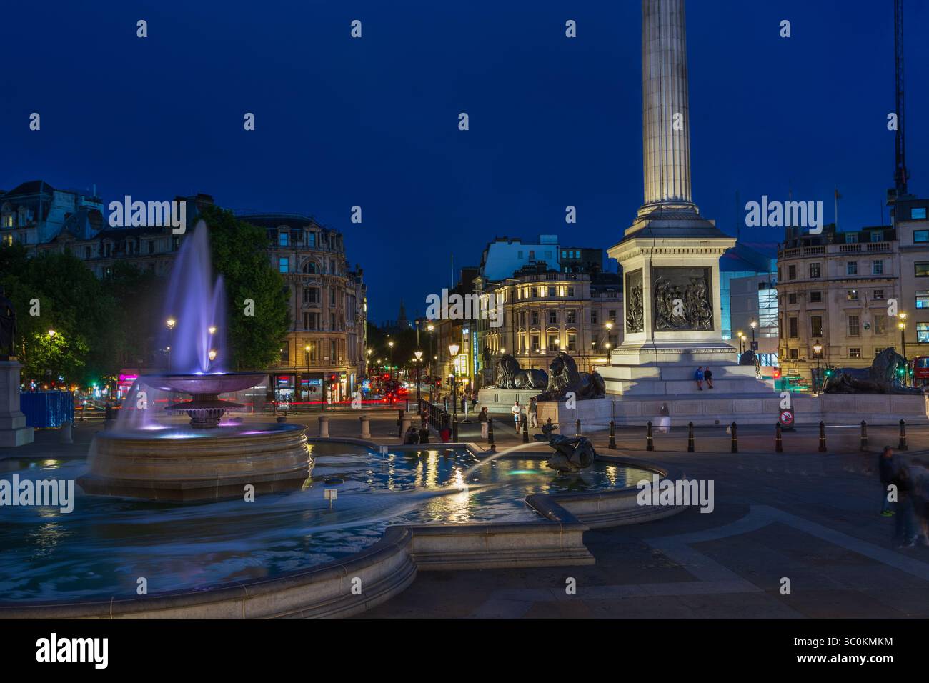 Trafagar Square at Night, London, England, UK. Stockfoto