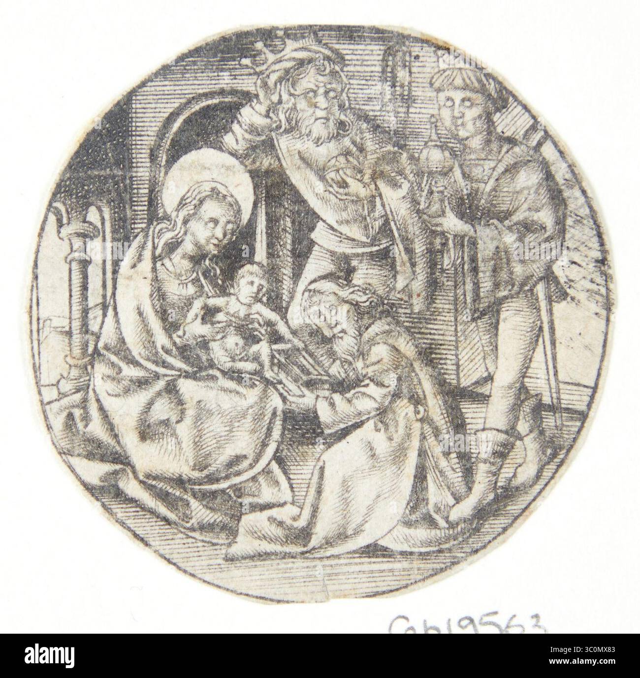 Israhel van Meckenem, Szene von Jomfru Marias liv, Stockfoto