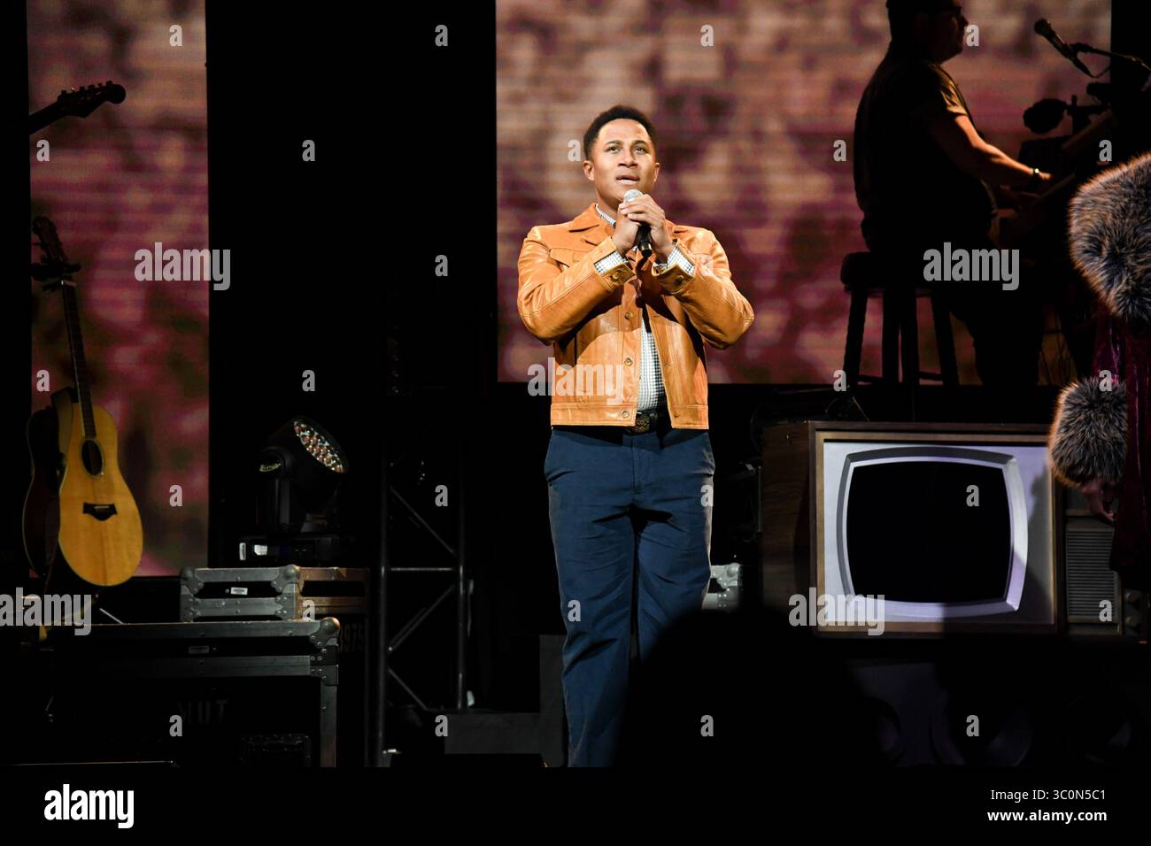 New York, USA. Juli 2025. Daniel Yearwood tritt während des „Rolling Thunder“ Musical Press Events auf den New World Bühnen, New York, NY, 21. Juli 2025 auf. (Foto: Efren Landaos/SIPA USA) Credit: SIPA USA/Alamy Live News Stockfoto