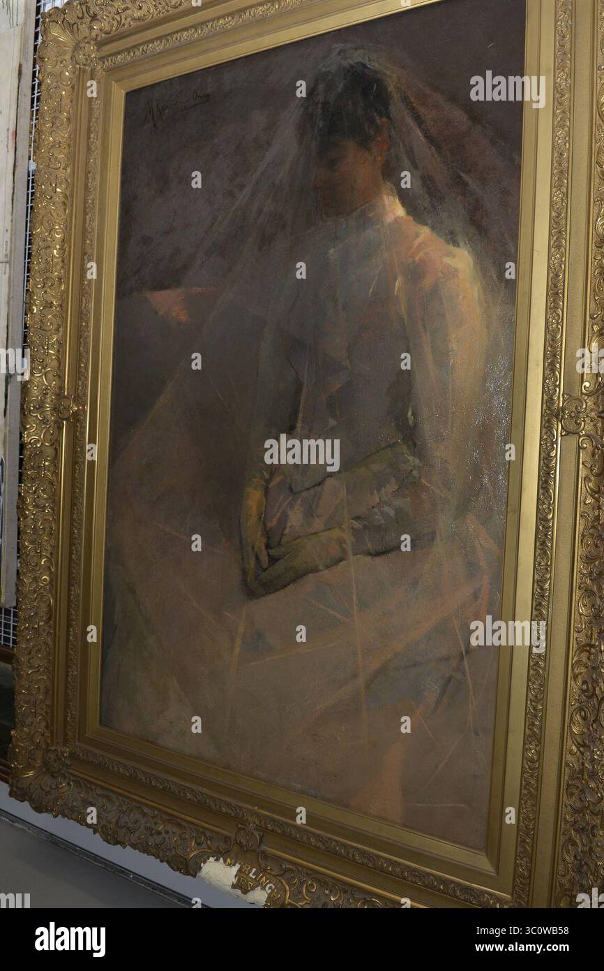 Menso Kamerlingh Onnes - Jonge Vrouw in bruidsgewaad Stockfoto