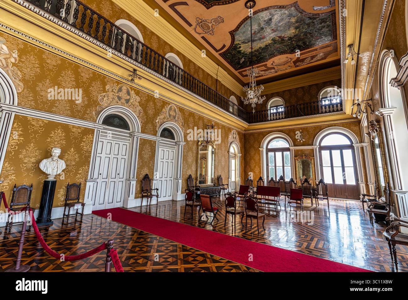 Innenraum des Theatro da Paz, Friedenstheater in Belem, Para, in Brasilien. Wurde nach neoklassizistischen architektonischen Linien erbaut, innerhalb des goldenen Zeitalters Stockfoto