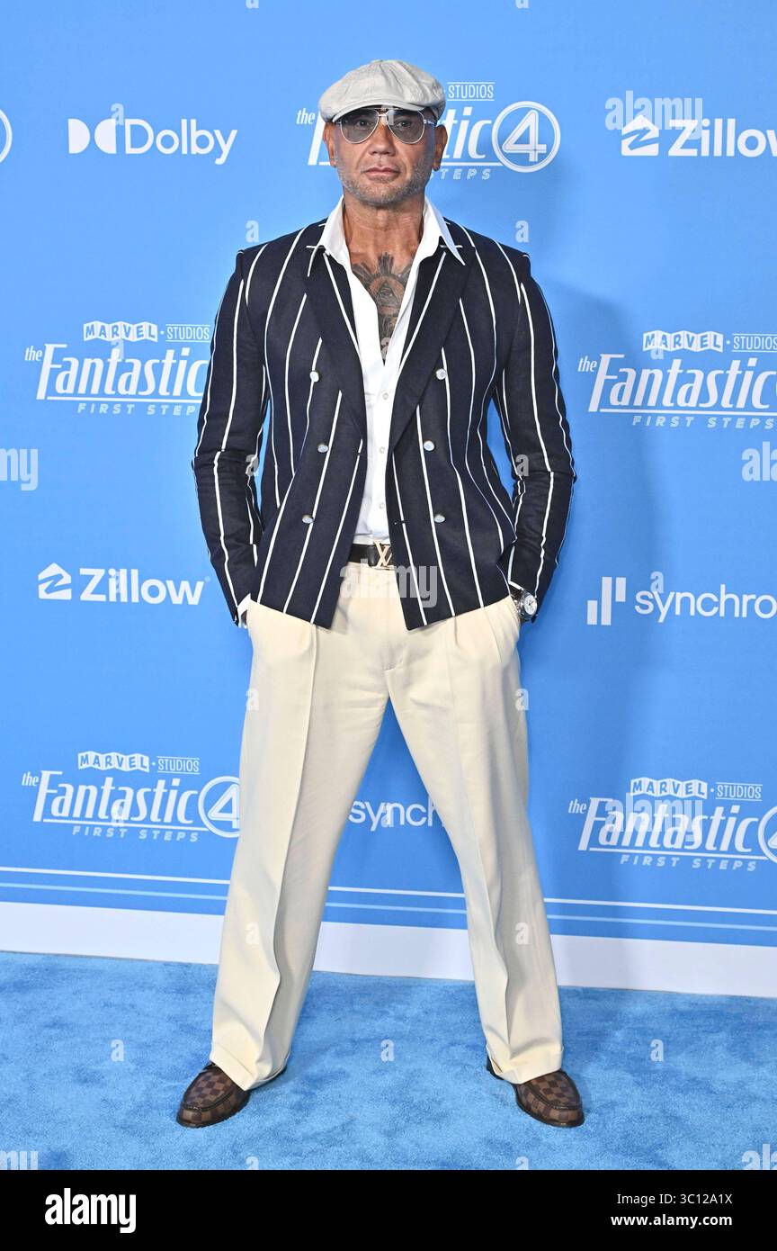 Dave Bautista bei der Weltpremiere des Kinofilms The Fantastic Four: First Steps im Dorothy Chandler Pavilion. Los Angeles, 21.07.2025 *** Dave Bautista bei der Weltpremiere des Films die fantastischen vier ersten Schritte im Dorothy Chandler Pavilion Los Angeles, 21 07 2025 Foto:xD.xStarbuckx/xFuturexImagex Four 5721 Stockfoto