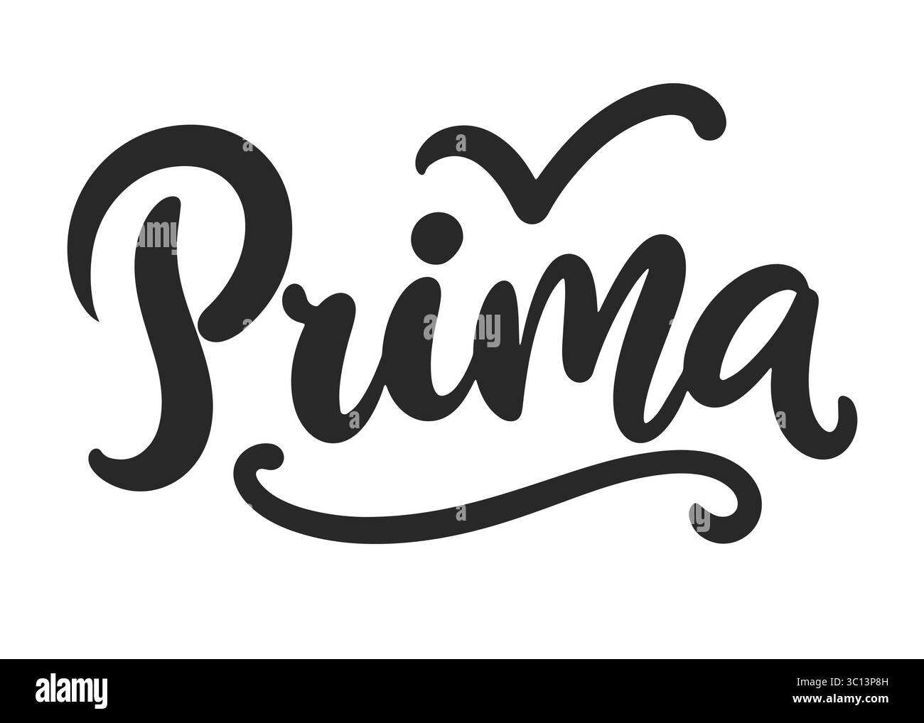 Prima Ballett Schriftkomposition Kalligraphie Stock Vektor