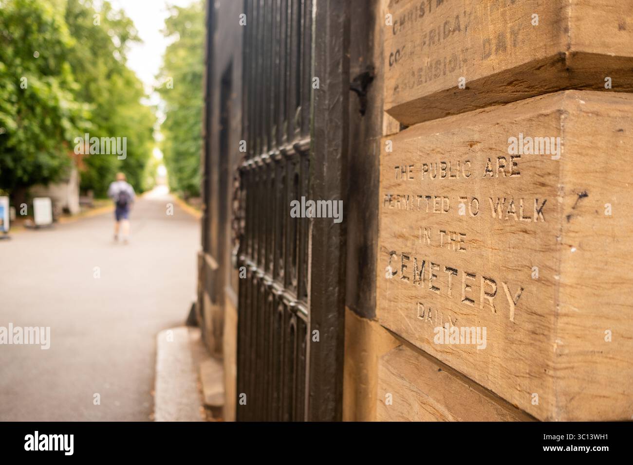 LONDON – 16. JULI 2025: Brompton Cemetery in West London, historisches viktorianisches Grabmal und öffentlicher Raum Stockfoto