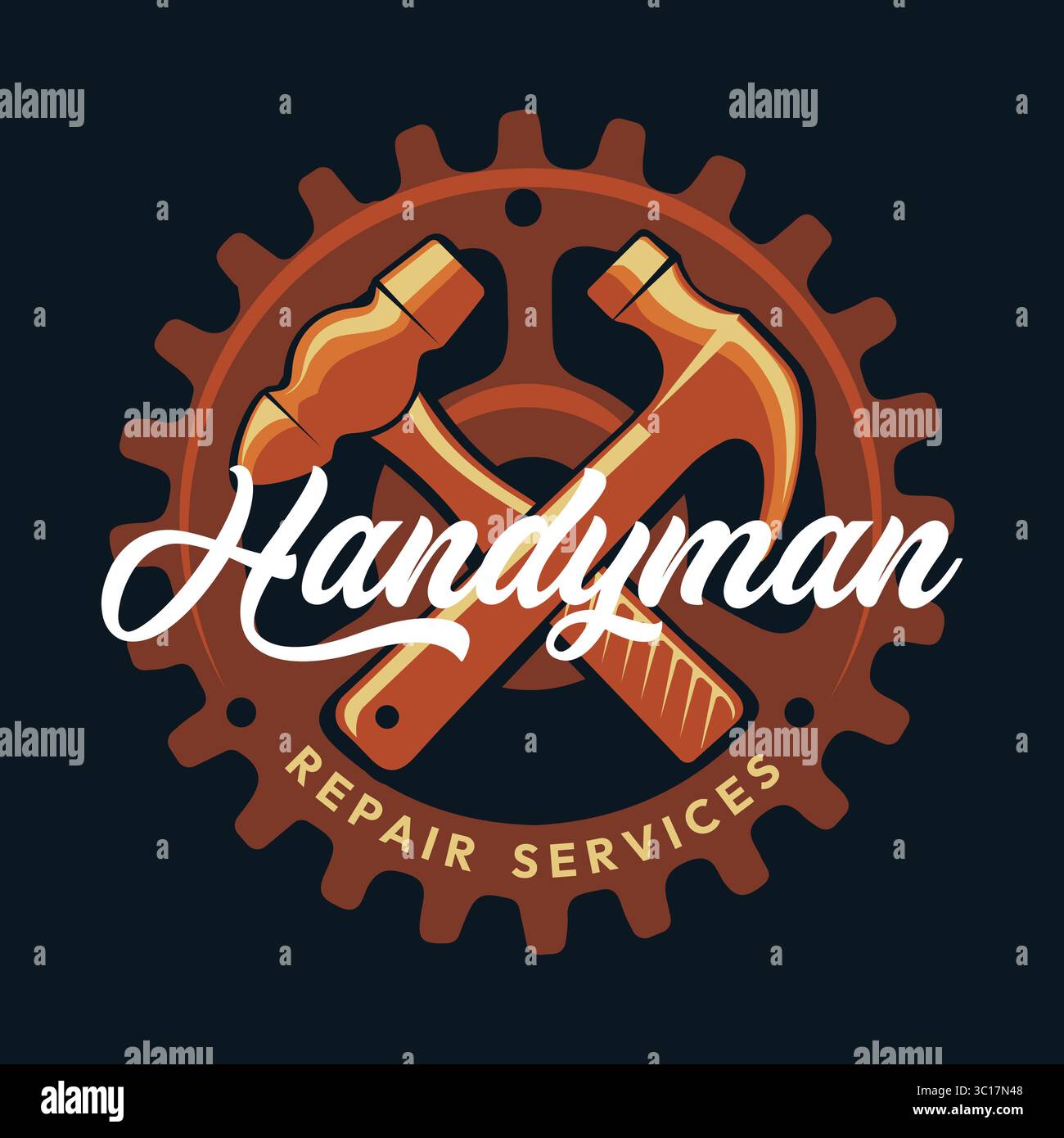 Handwerker Reparaturservice Emblem Stock Vektor