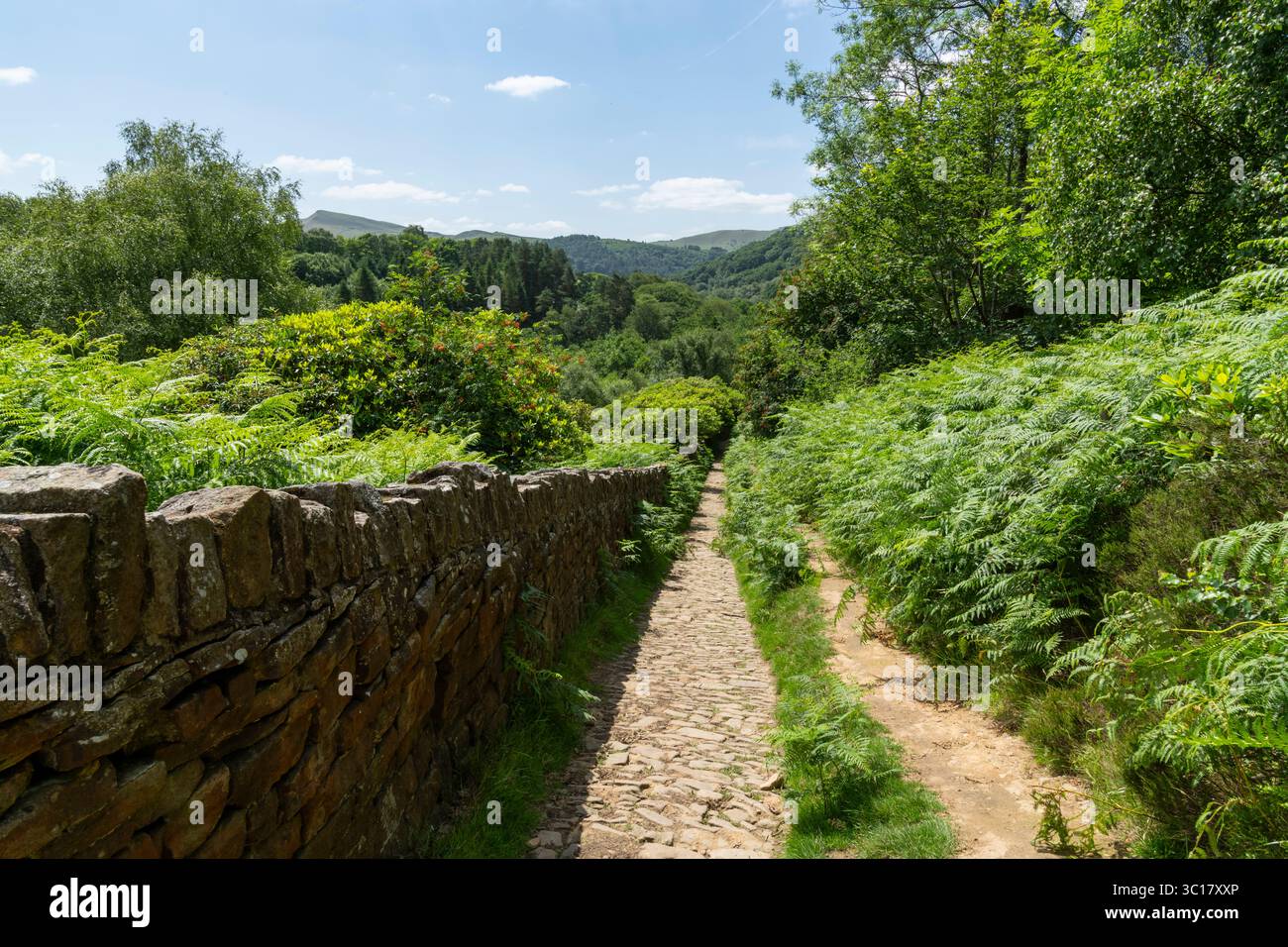 Wunderschöne Landschaft rund um das Kinder Reservoir über dem Dorf Hayfield im Peak District Nationalpark in Derbyshire, England. Stockfoto