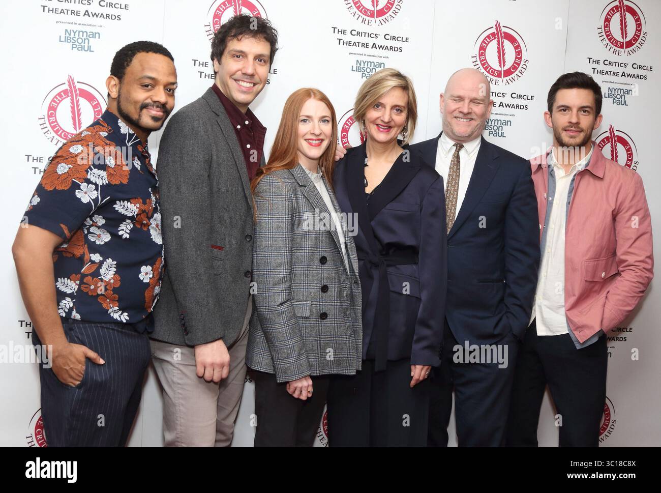 29. Januar 2019: London, Vereinigtes Königreich: Ashley Campbell, Alex Gaumond, Rosalie Craig, Marianne Elliott, Christopher Harper und Jonathan Bailey bei den Critics' Circle Theatre Awards im Prince of Wales Theatre, Coventry Street. (Kreditbild: © Keith Mayhew/SOPA Images via ZUMA Wire) Stockfoto