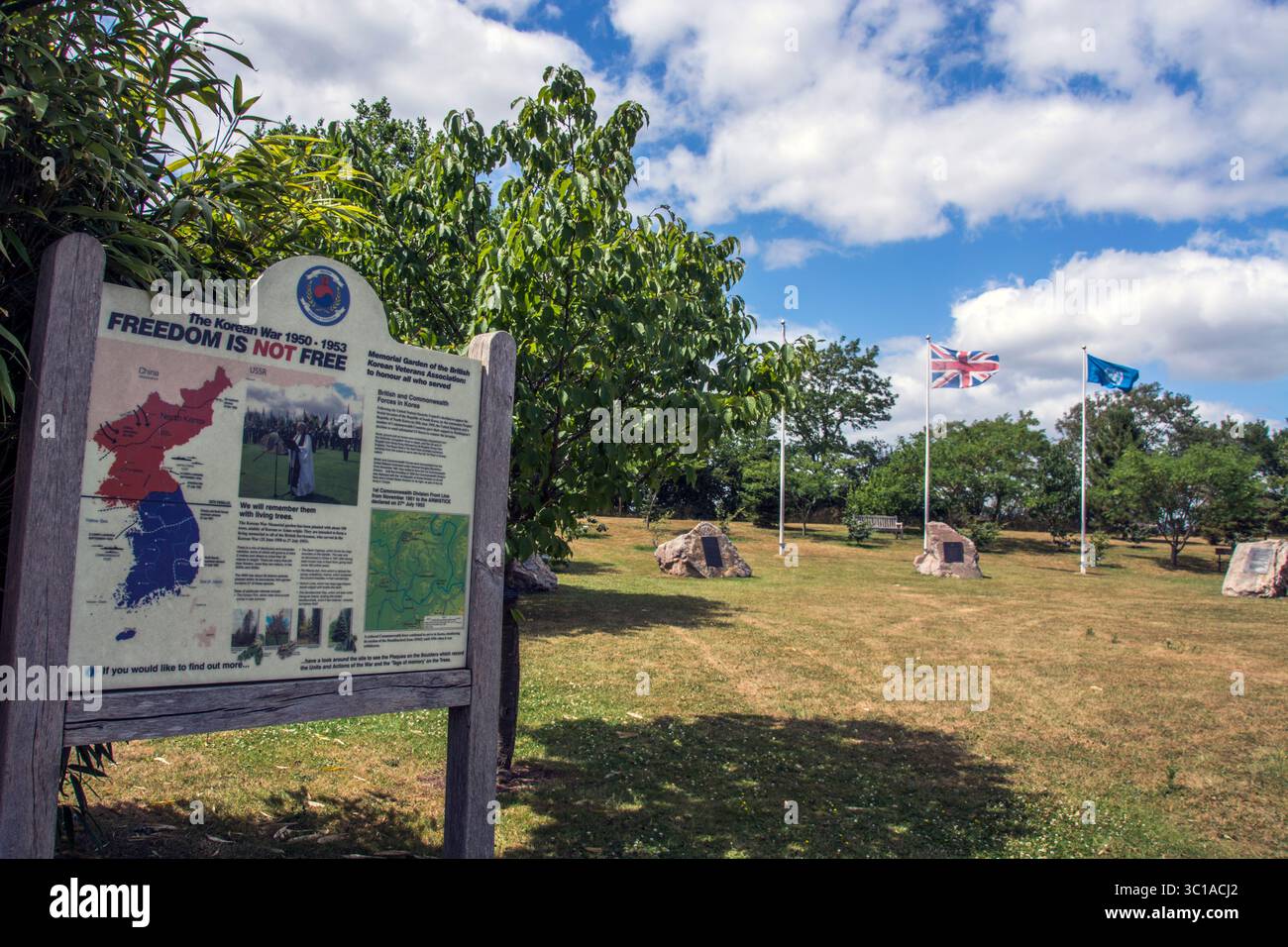 Freiheit ist nicht frei, der Korean war Memorial Garden der britischen koreanischen Veteranen Stockfoto