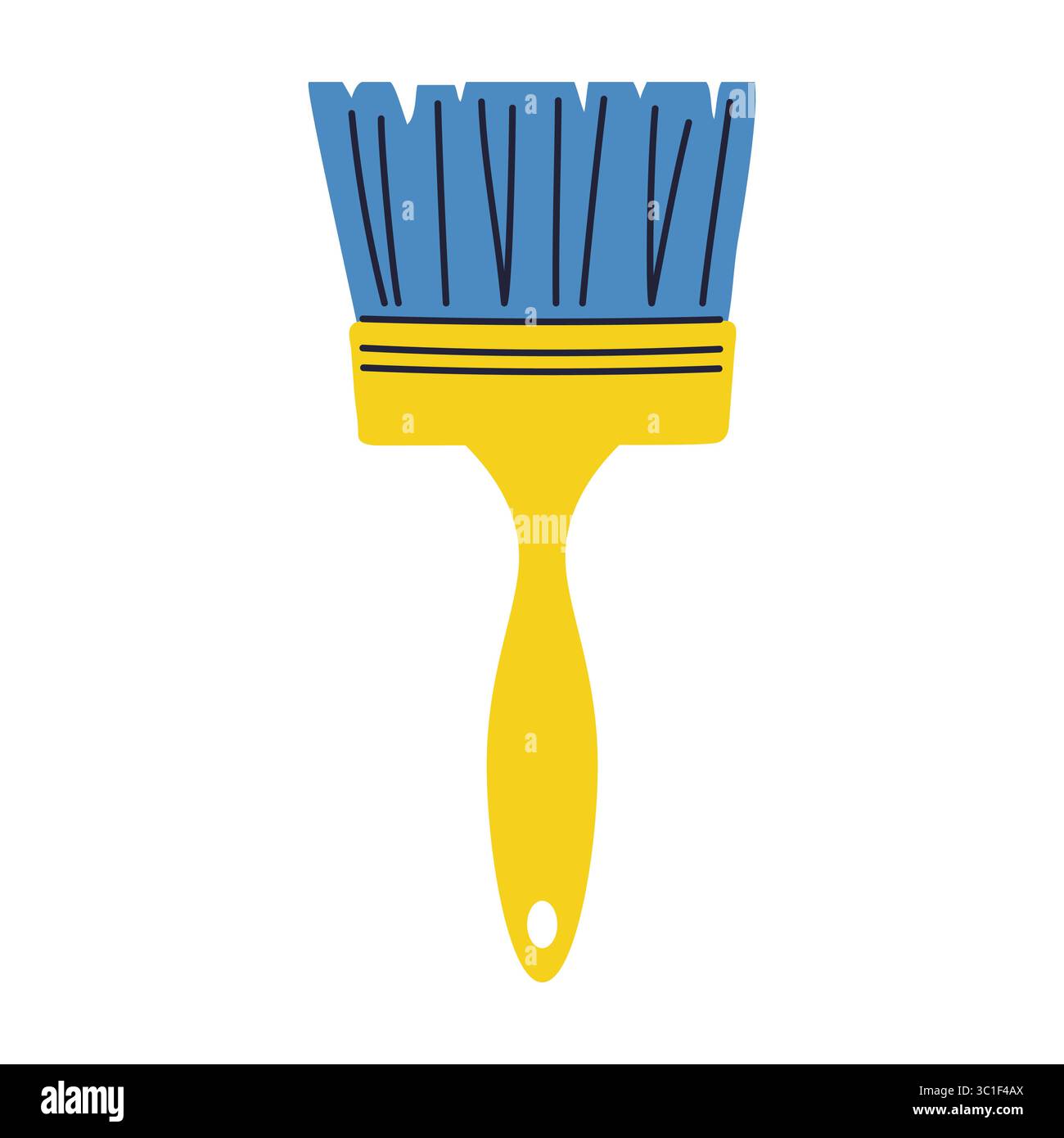 Malerpinsel für Reparaturvektor-Illustration. Moderne professionelle Pinsel Zeichenwerkzeug Symbol stilisierter Design Vektor. Pinsel Flachschild professionelle Bauwerkzeug Reparatur einfaches Design Stock Vektor